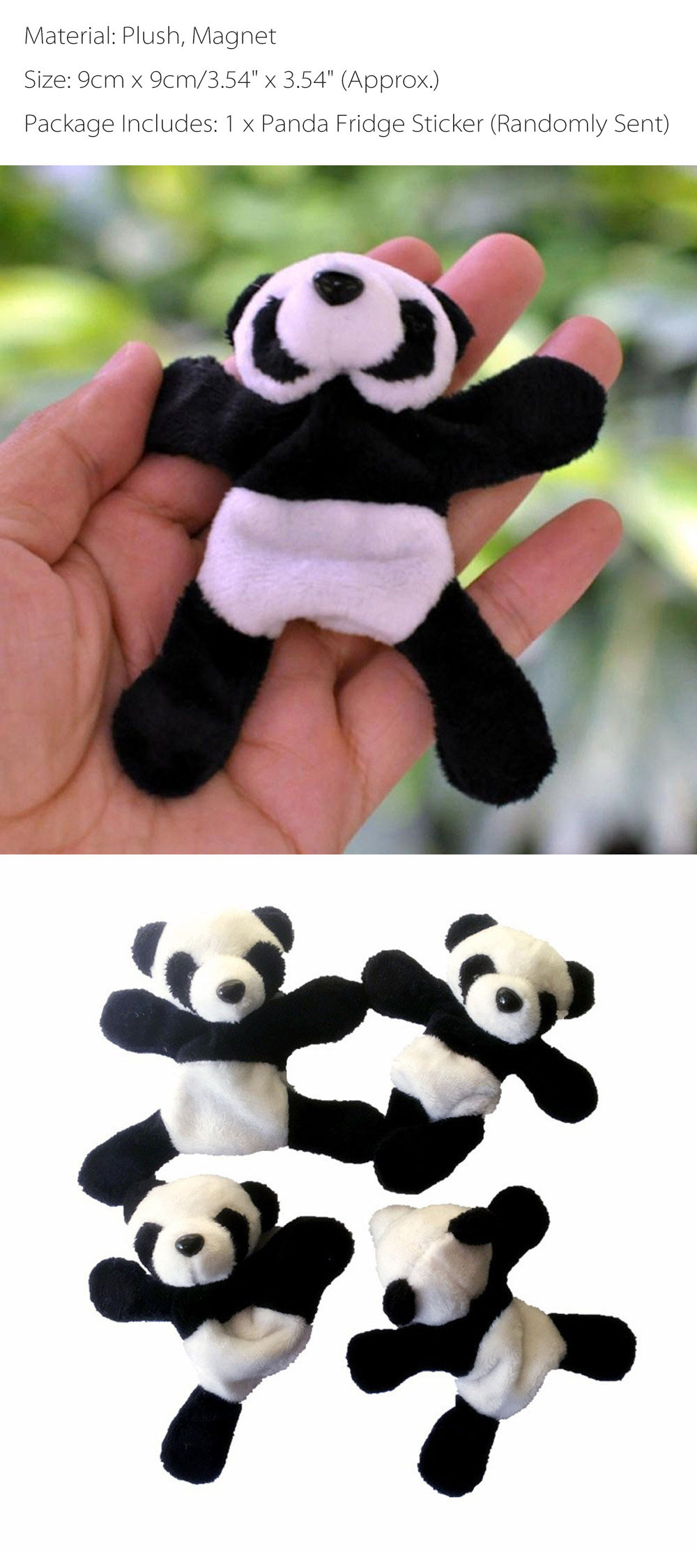 Lovely Plush Panda Fridge Magnet Refrigerator Sticker PP cotton Gift AU Toy R3C5 