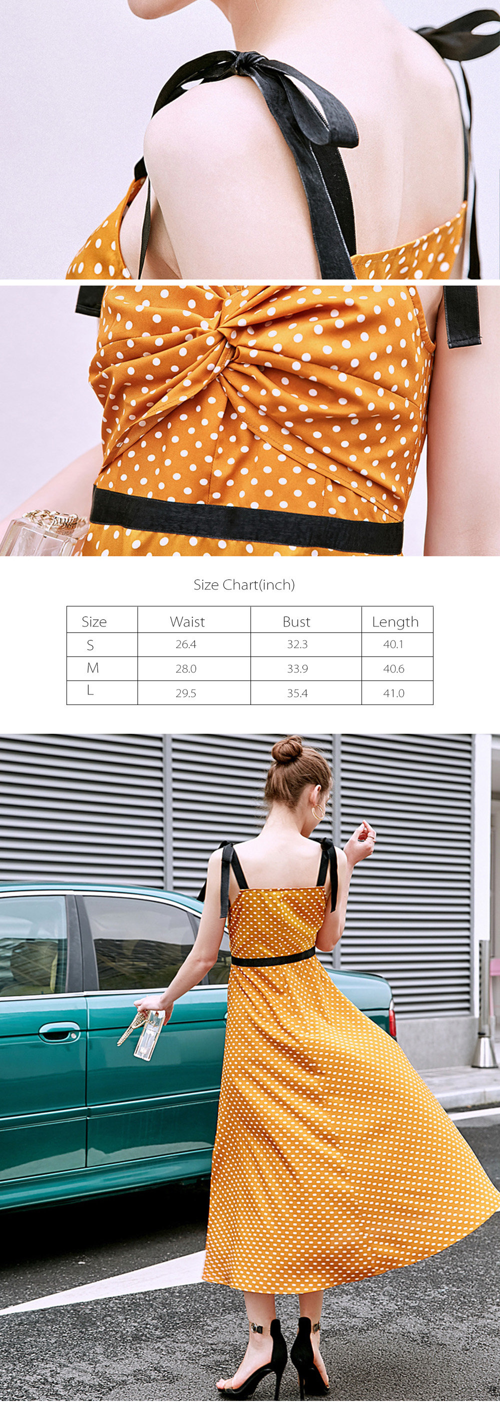 High Slit Polka Dot Dress - ApolloBox