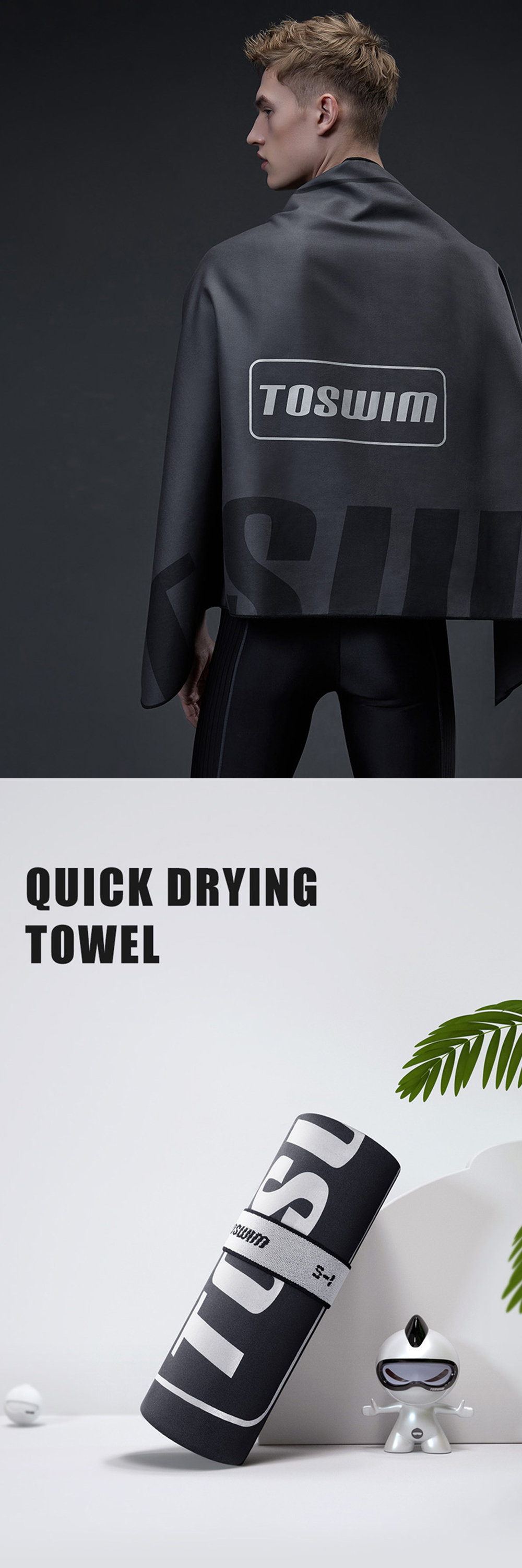 Sports Absorbent Towel - Quick Drying - Polyester and Nylon from Apollo Box