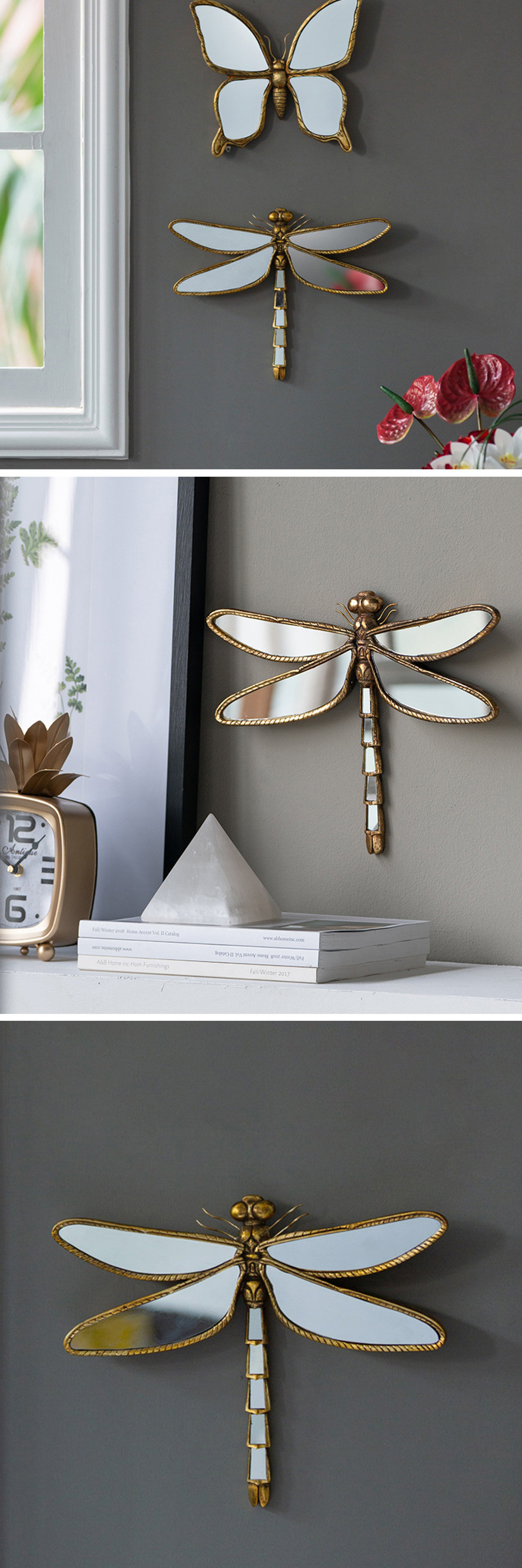 Retro Home Decor - Resin - Butterfly - Dragonfly - ApolloBox