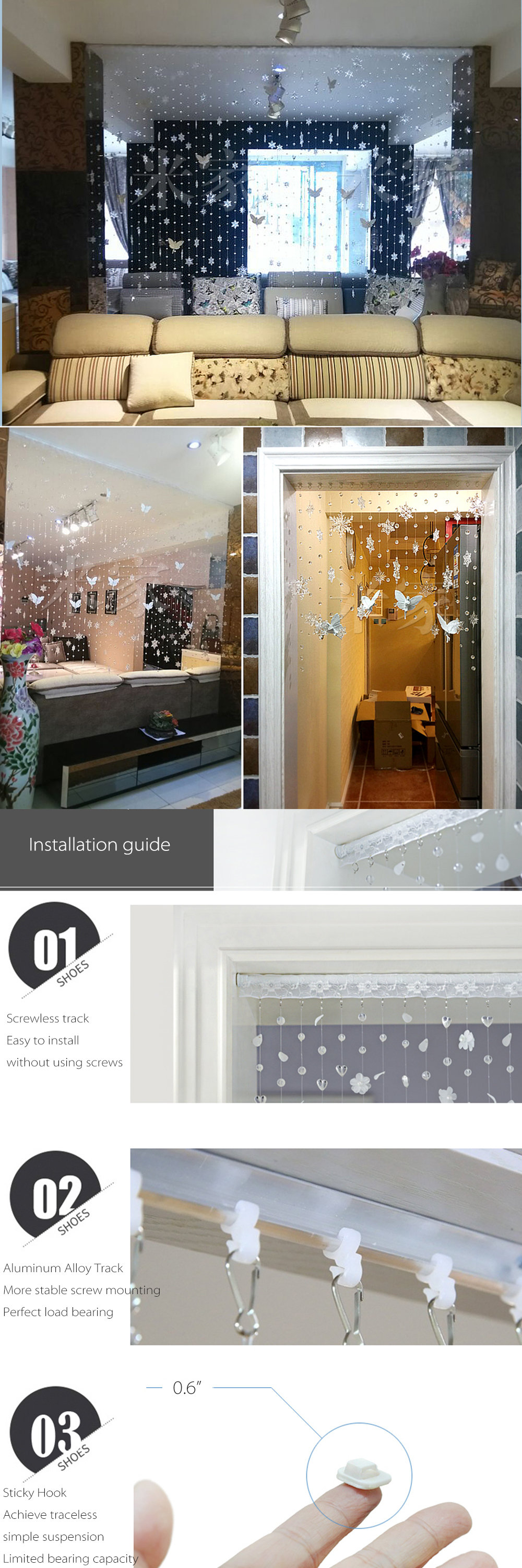 Snow and Crystal Pearl Curtain from Apollo Box