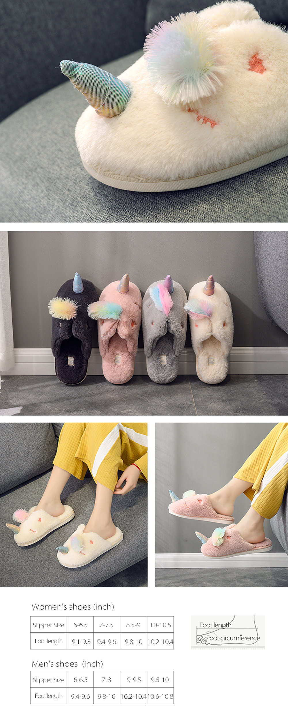 Plush Unicorn Slippers - ApolloBox