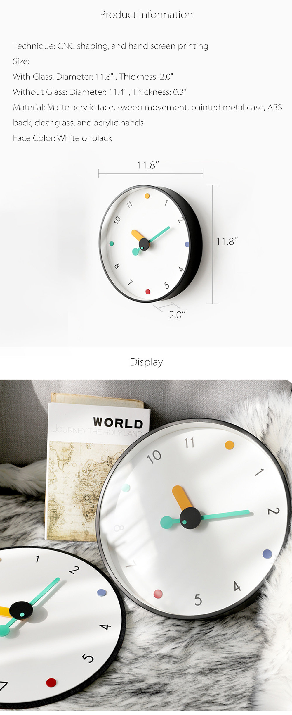 Round Pop of Color Wall Clock - ApolloBox