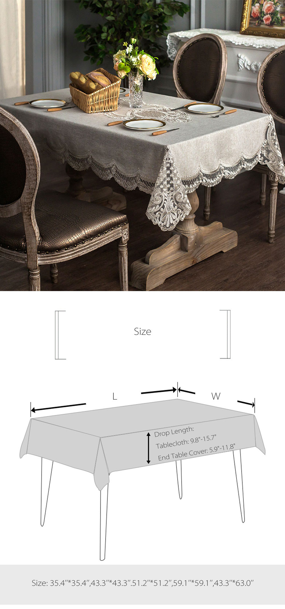 Simple Lace Tablecloth Apollobox