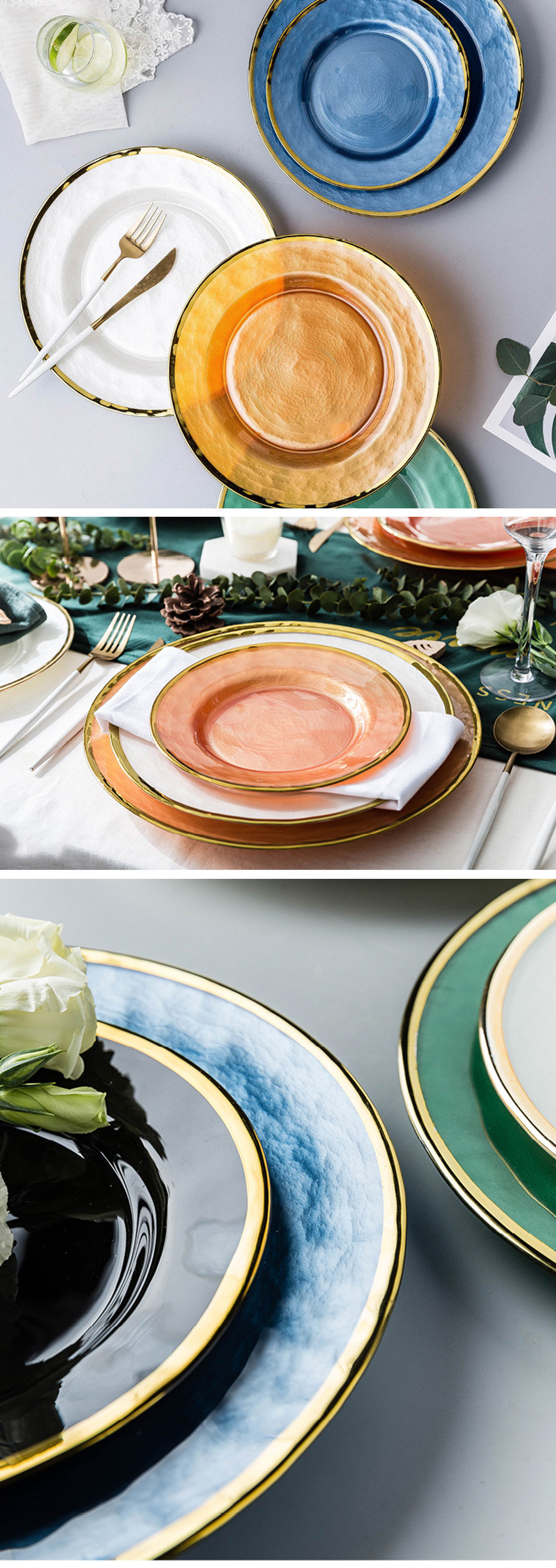 Textured Coral Colored Glass Dinnerware from Apollo Box