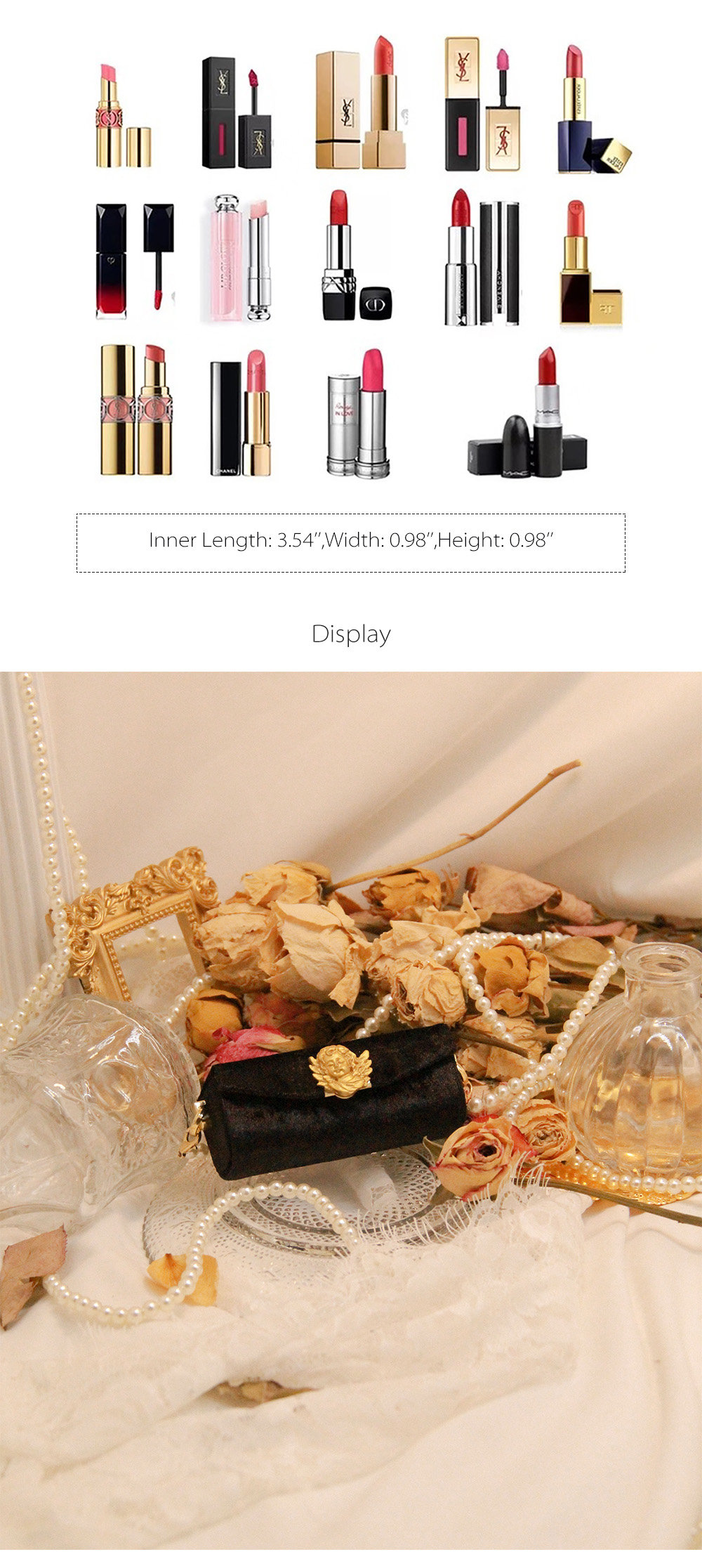  Black Lipstick Case with Brocade Design : Beauty