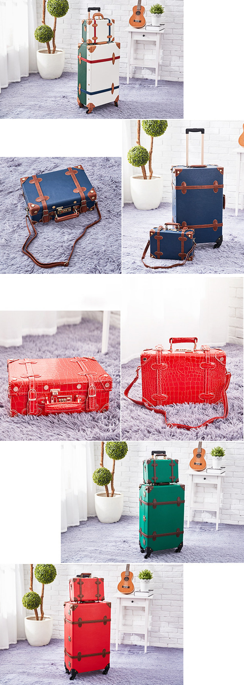 Handcrafted Vintage Suitcase - 2 Sizes - 3 Colors from Apollo Box