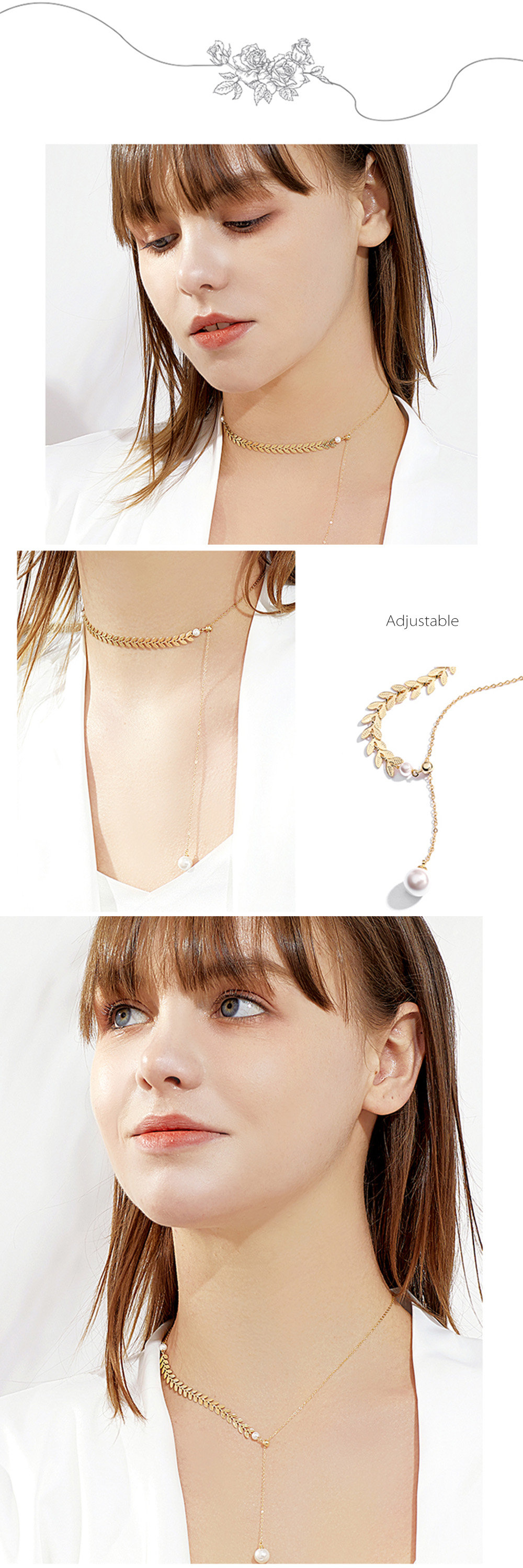 Ear of Wheat-Inspired Pearl Necklace - ApolloBox