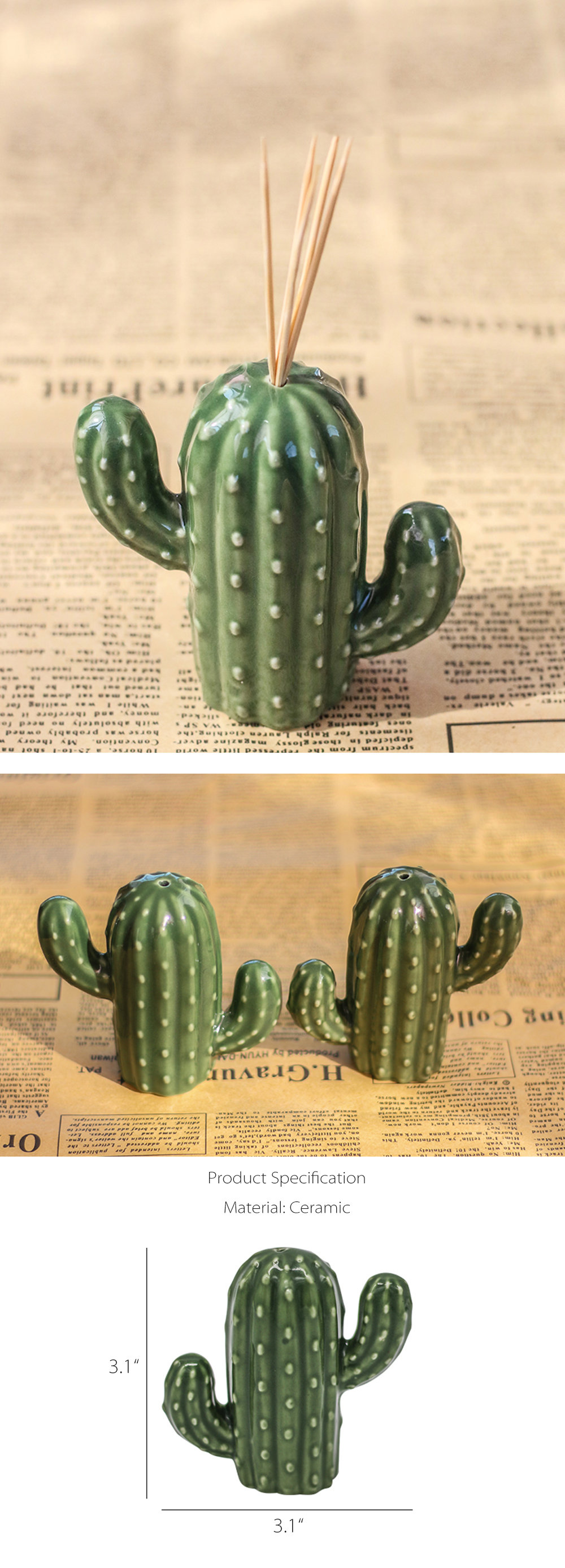 Ceramic Cactus Toothpick Holder - ApolloBox
