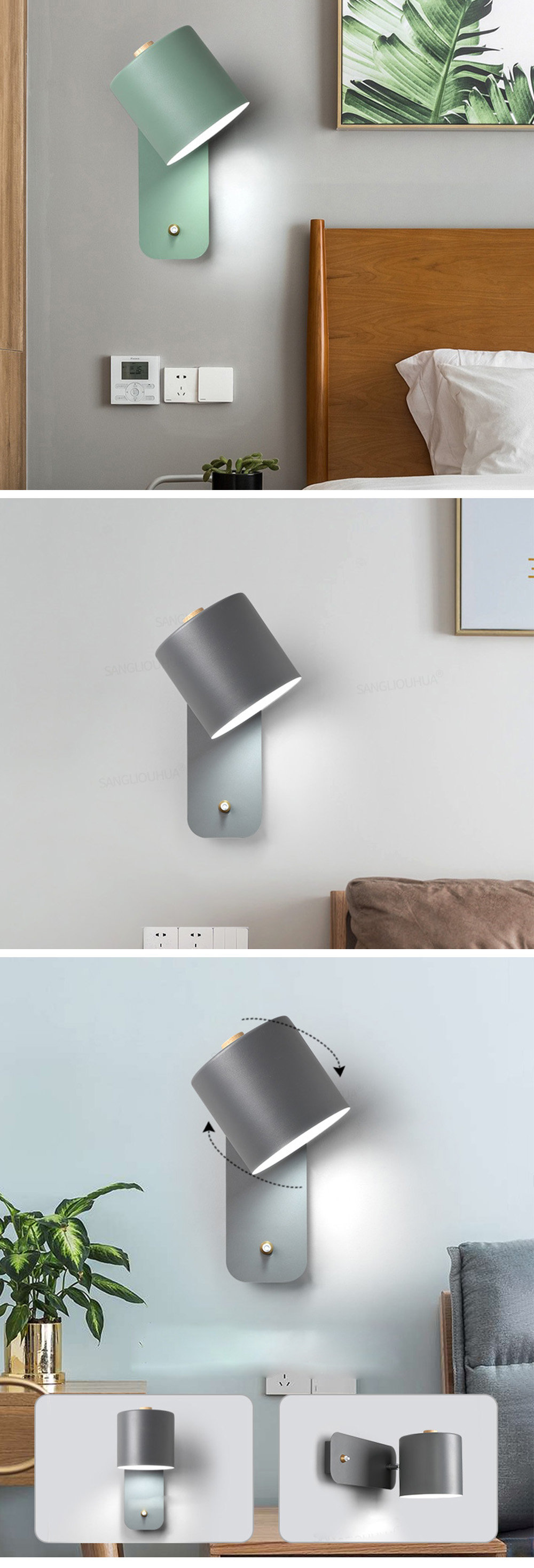 Nordic Bedroom Wall Lamp  Simple and Practical