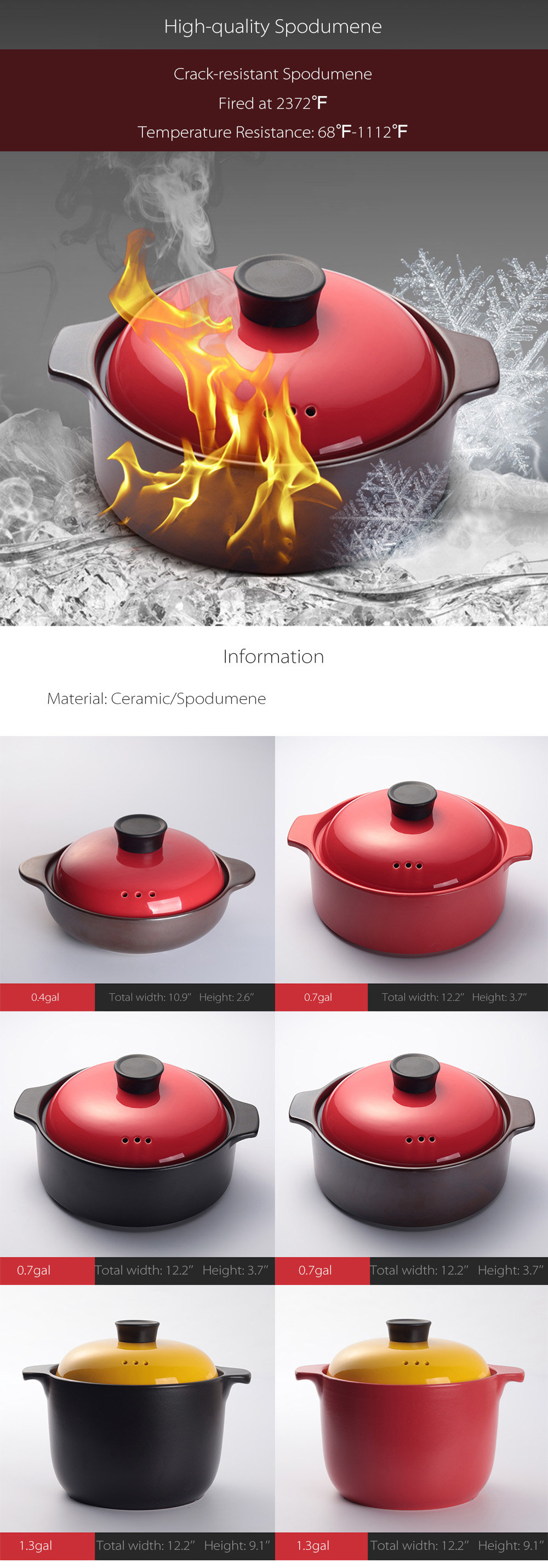 Ceramic Cherry or Strawberry-Covered Casserole Cookware - ApolloBox