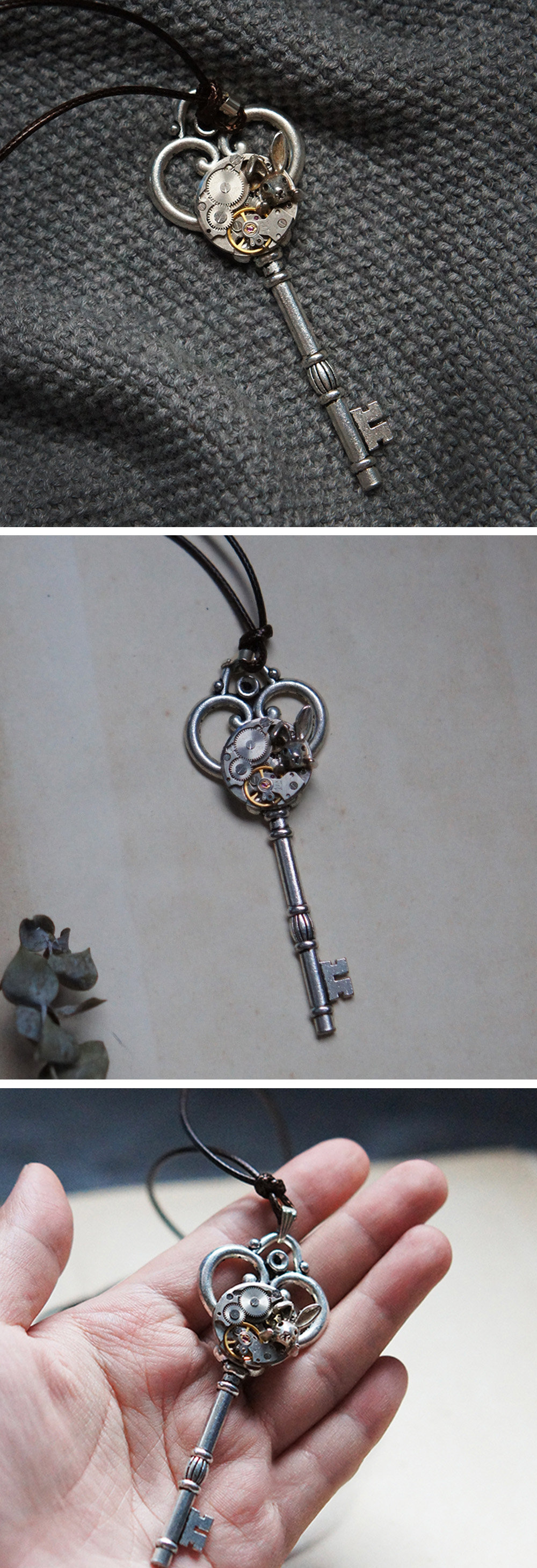 Alice in Wonderland Key Rope Necklace