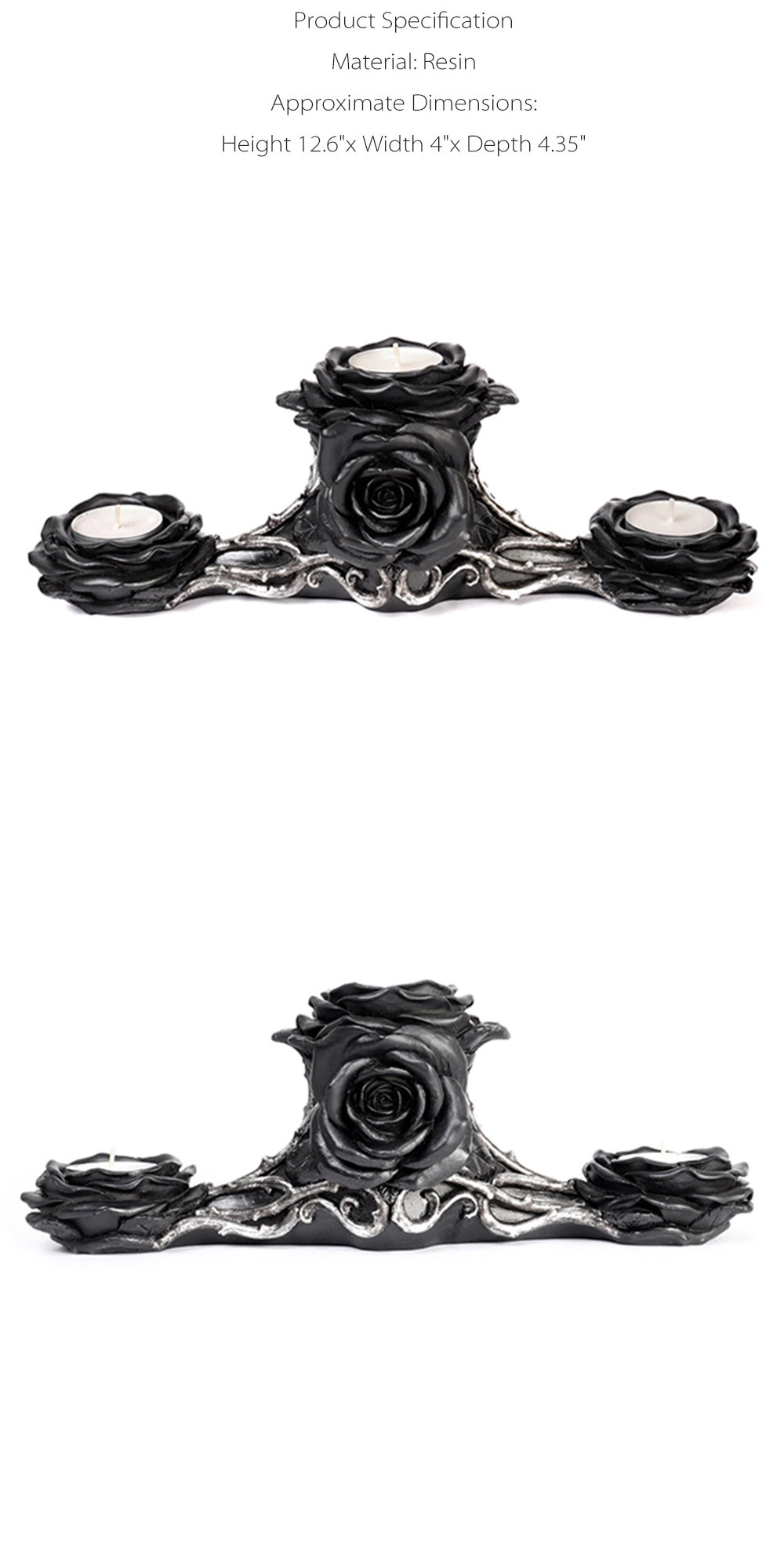 Black Rose Tealight Candle Holder - ApolloBox