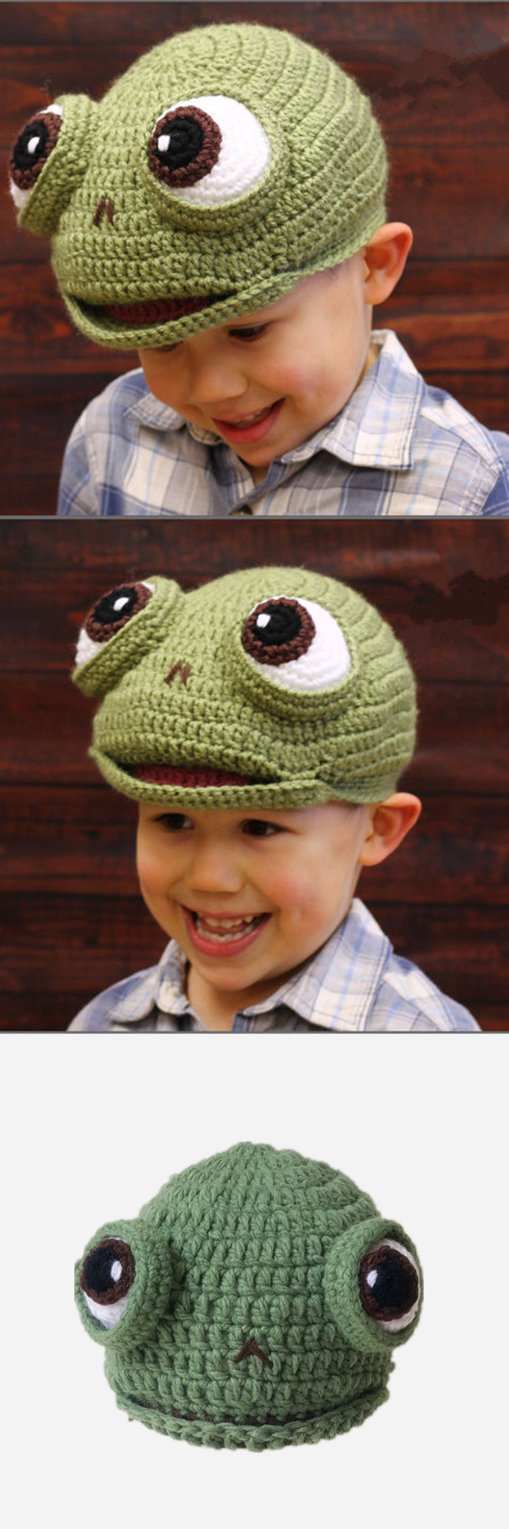 Sweet Knit Frog Hat For Kids - ApolloBox