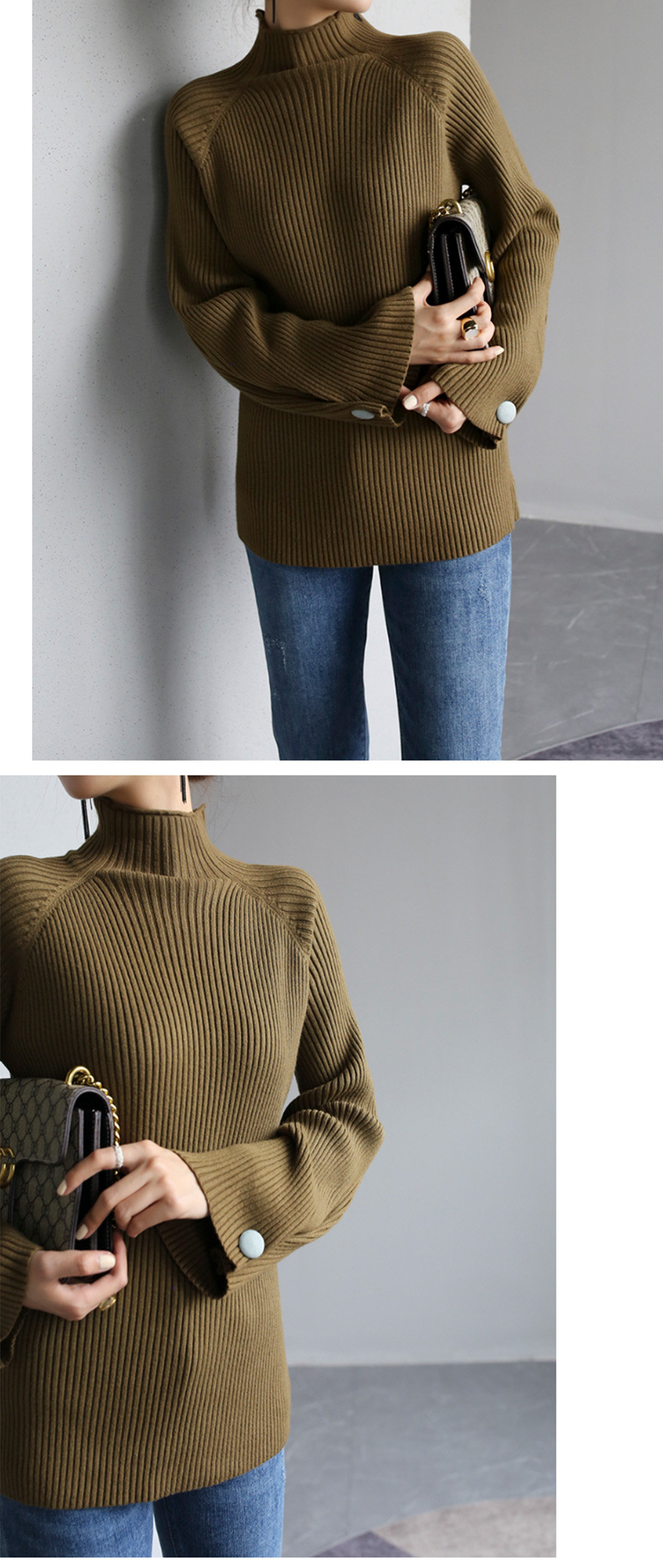 Ribbed Turtleneck Sweater - ApolloBox