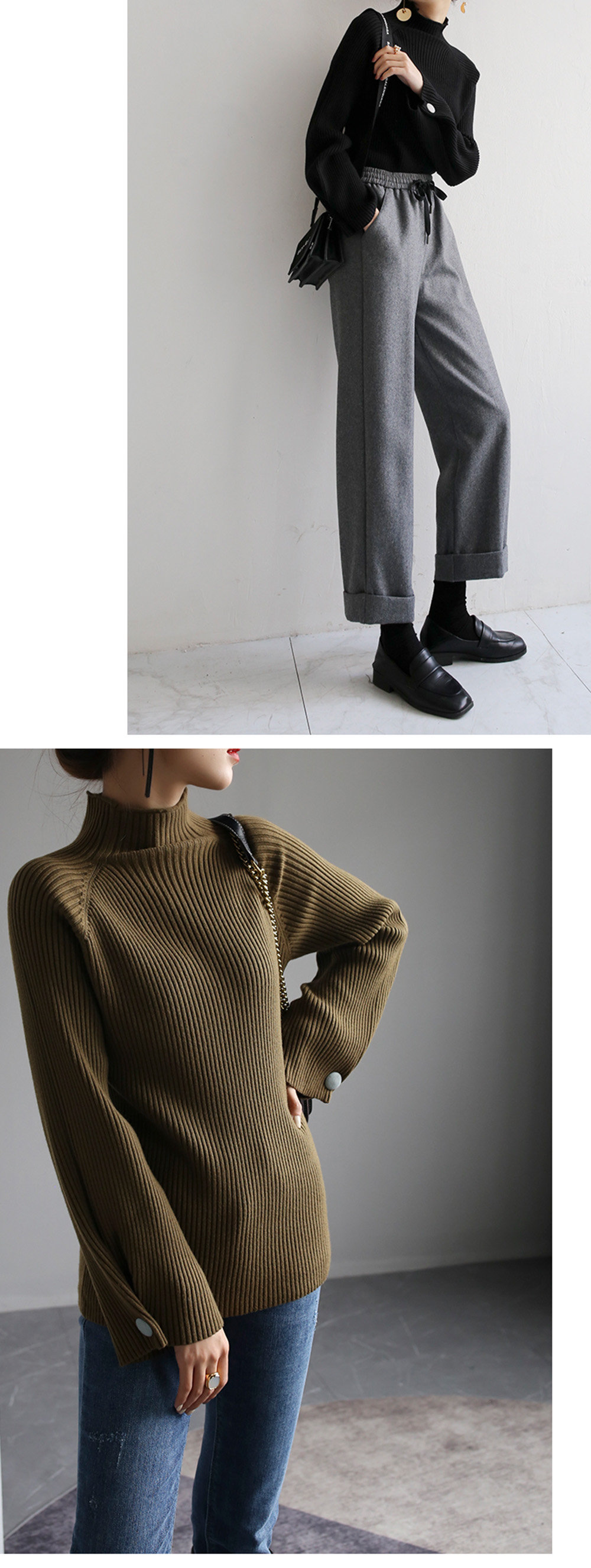 Ribbed Turtleneck Sweater - ApolloBox