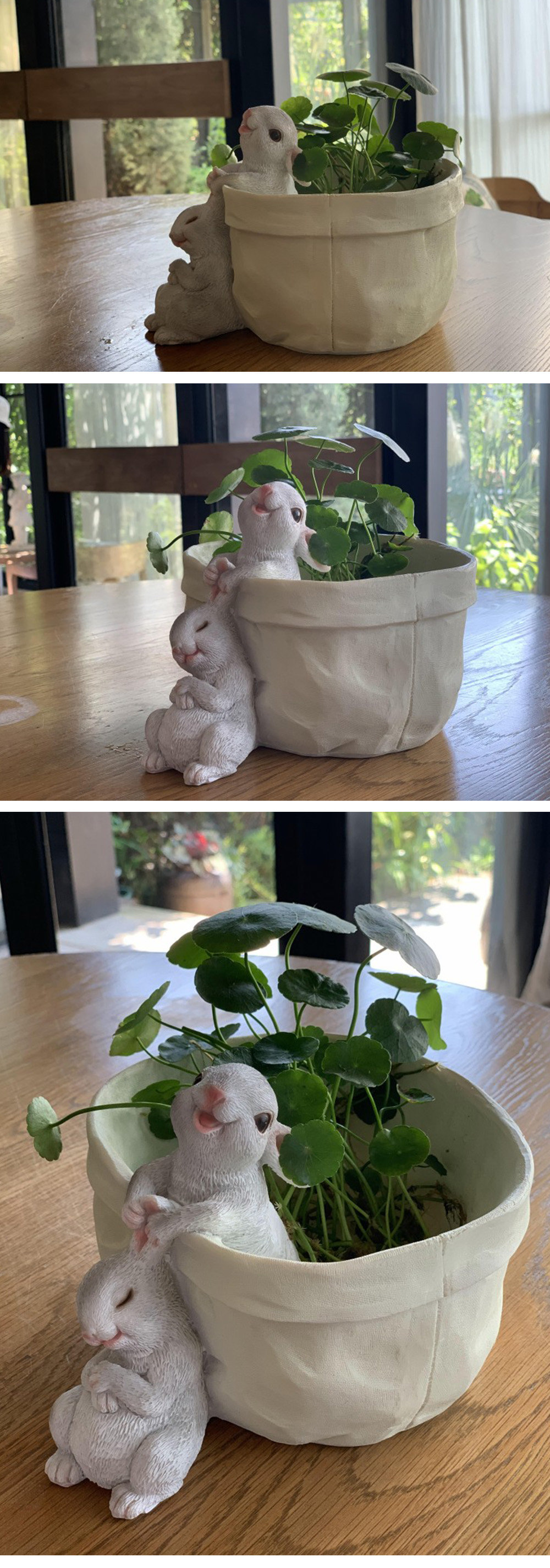 Rabbit Planter Resin Withwithout Drainage Holes Apollobox