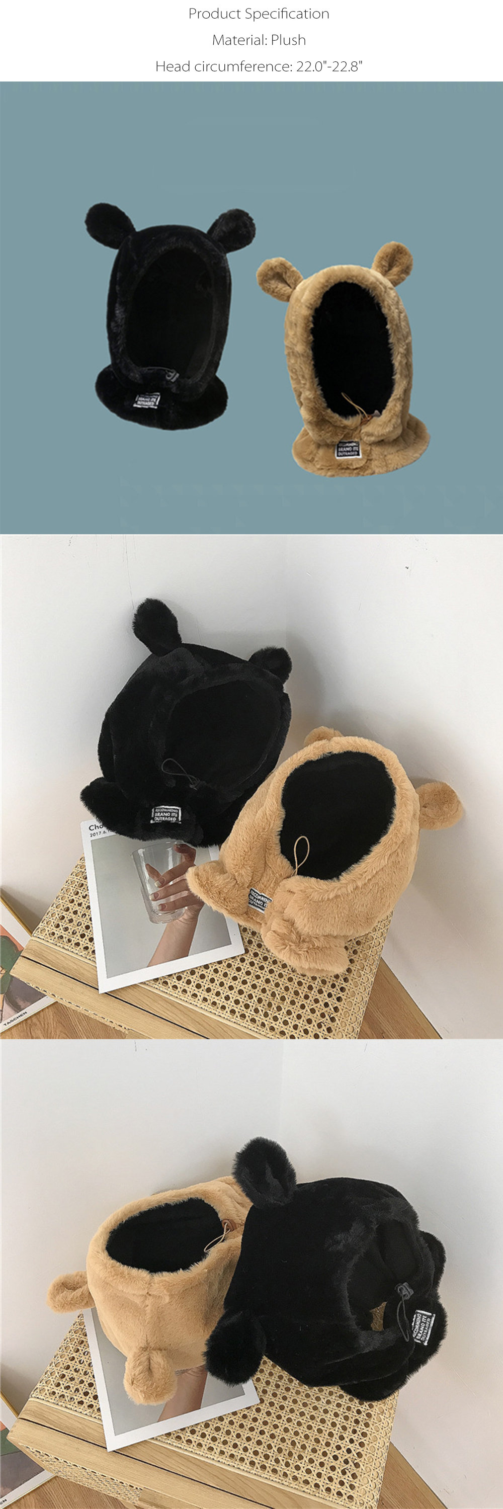 Cozy Plush Winter Hat With Ears - ApolloBox