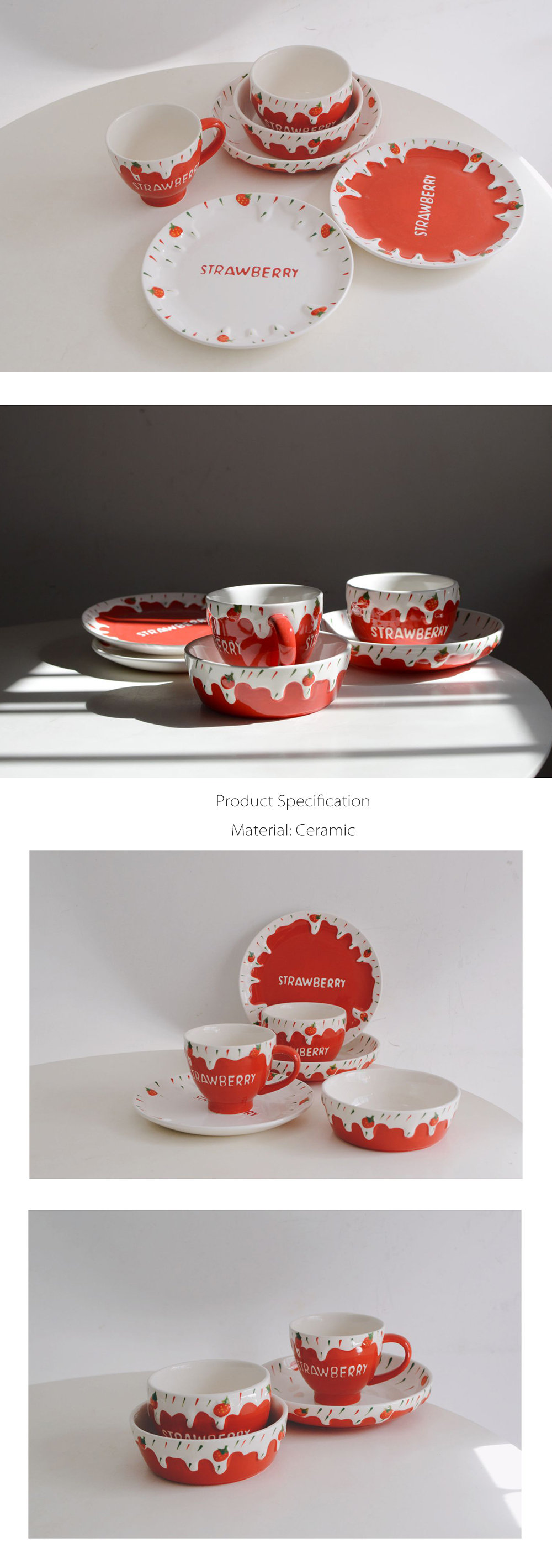 Pretty Strawberry Themed Ceramic Bowl - ApolloBox