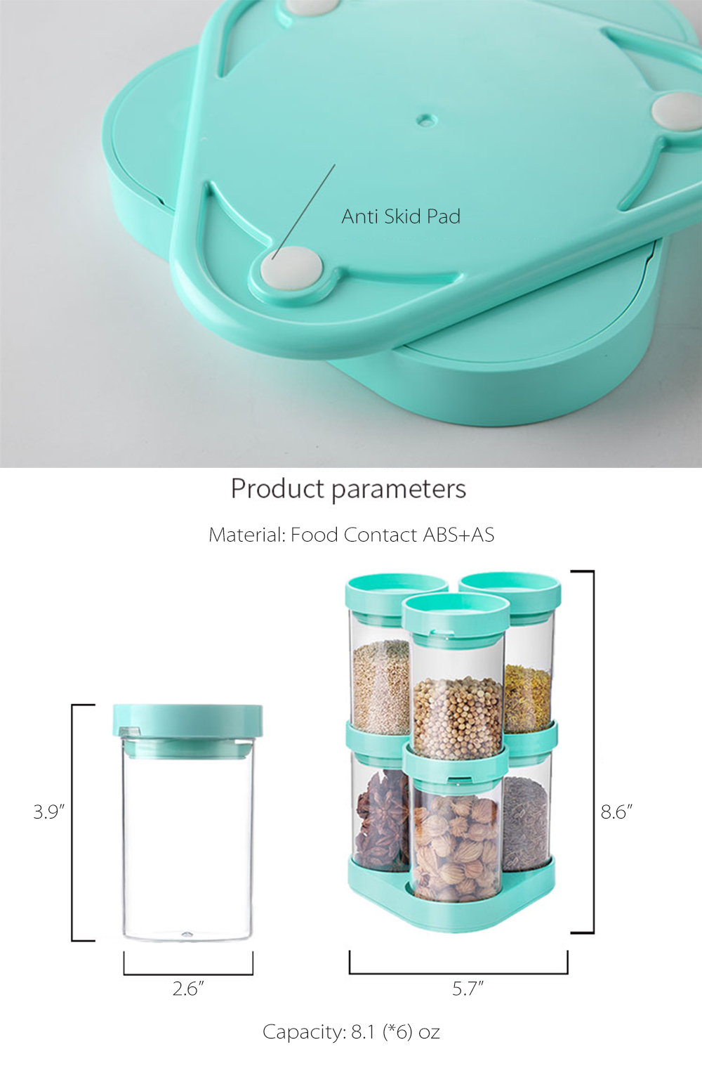 Rotatable Condiment Jars Set - ApolloBox