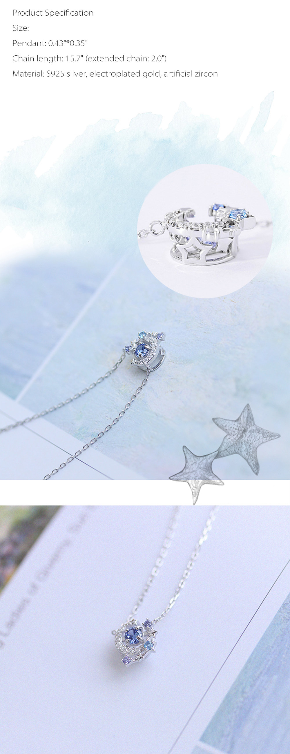 Moon and Stars Necklace - ApolloBox