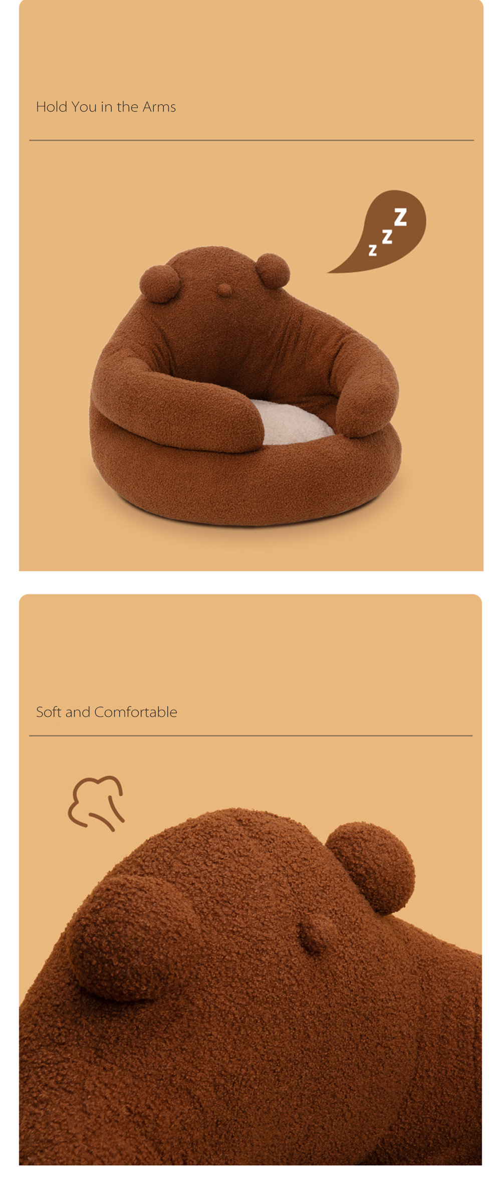 Cuddling Bear Cat Bed - ApolloBox