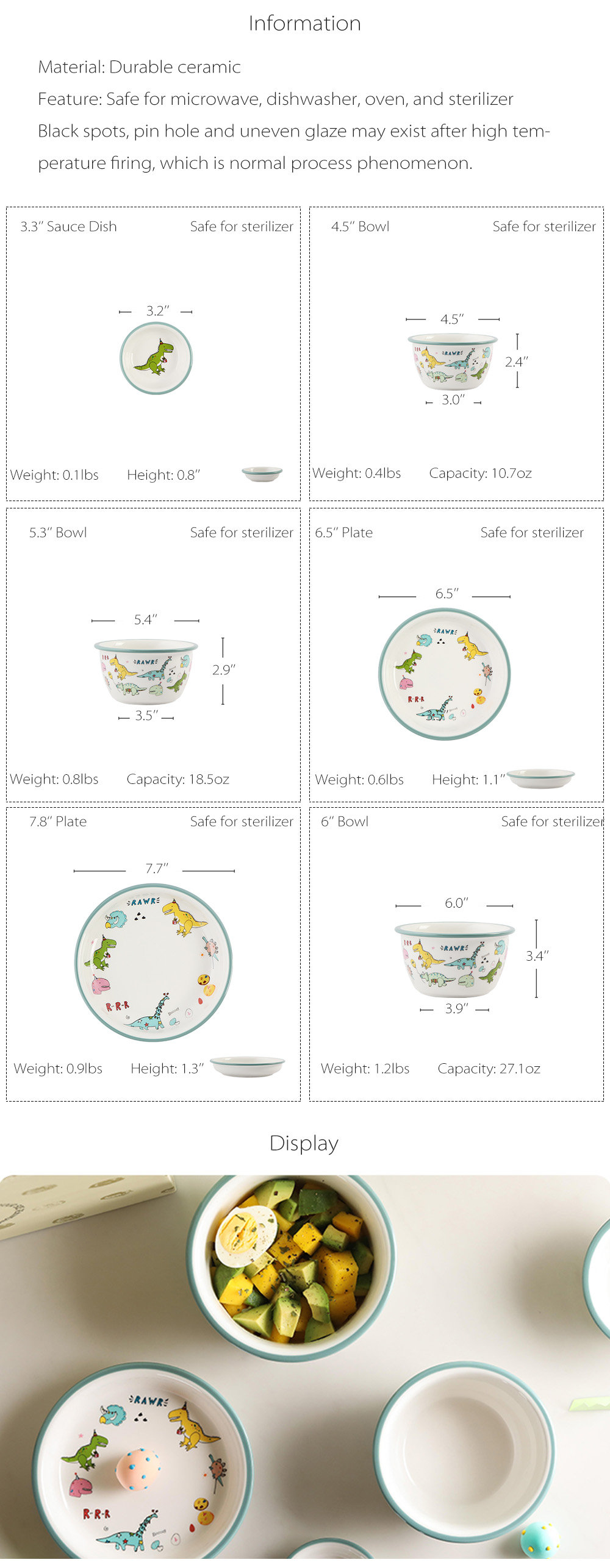 Details about   Japan Dinosaur Porcelain Plate Ceramic Dinner Plate For Kids Gift Size 5 03300 