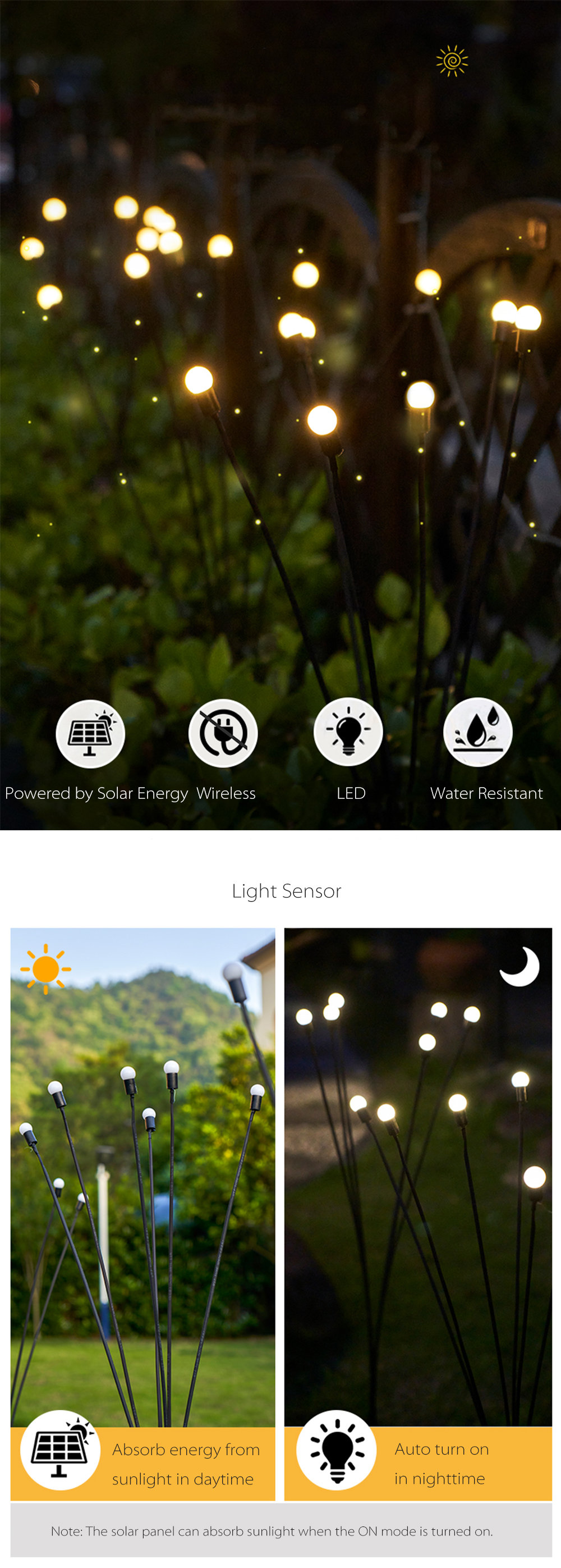 Solar Powered Firefly Lights - ABS - Garden Essential - ApolloBox