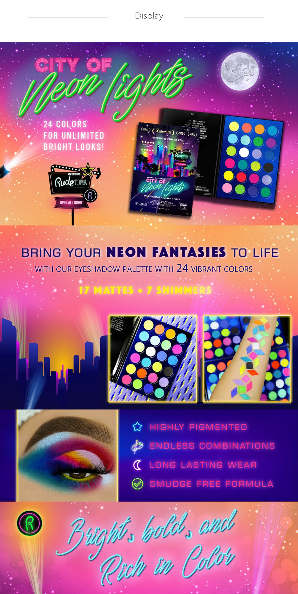 Ødelæggelse farvel terrorisme City Of Neon Lights Makeup Palette - ApolloBox