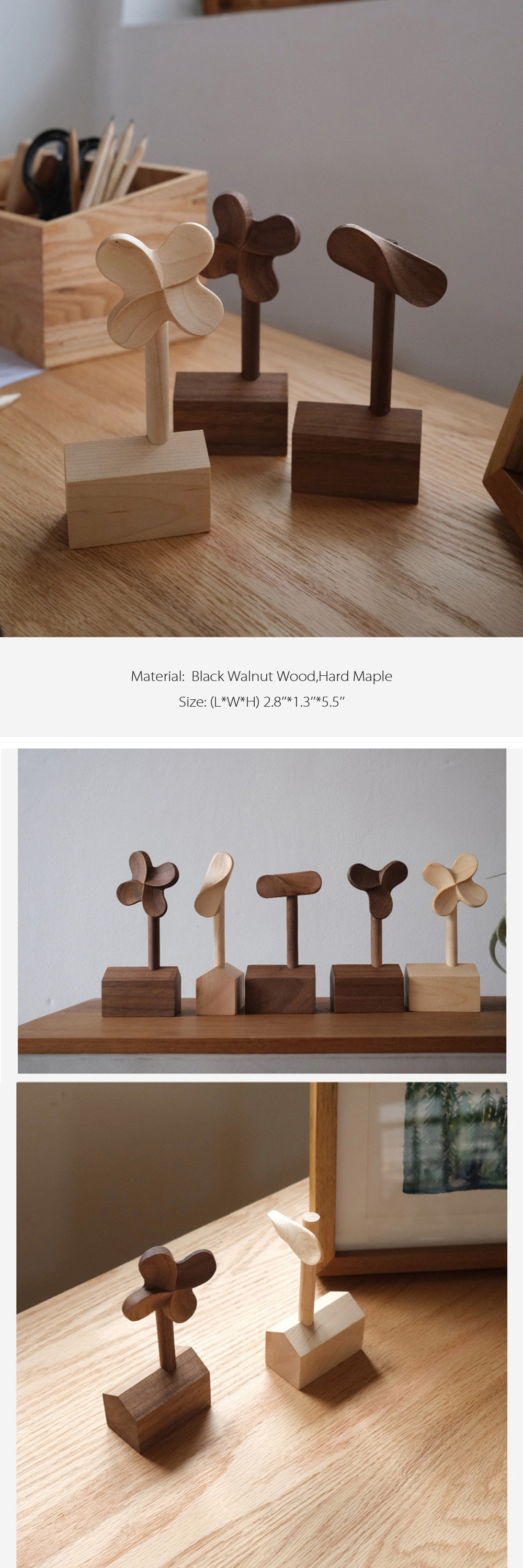 Desktop Wooden Windmill - ApolloBox