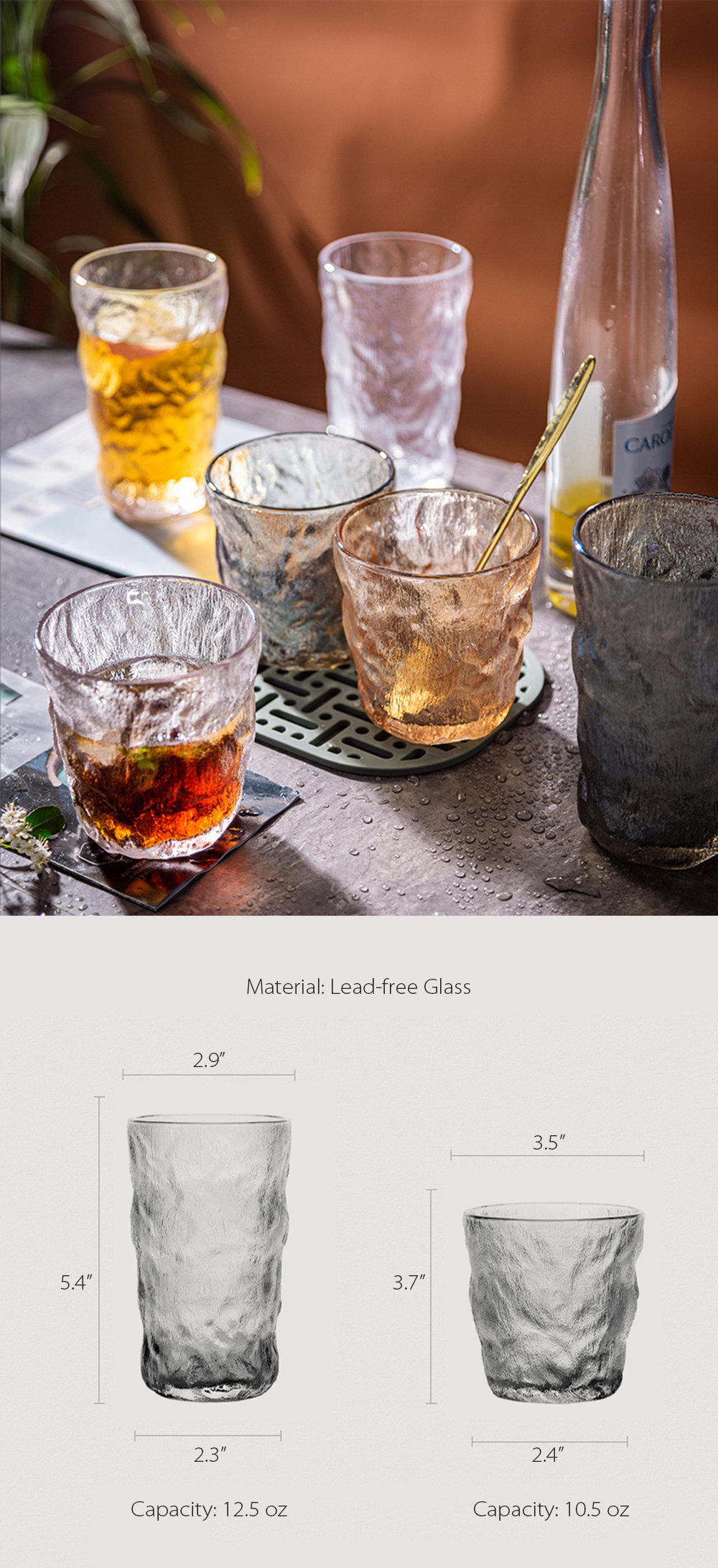 Glacier Inspired Drinking Glass from Apollo Box