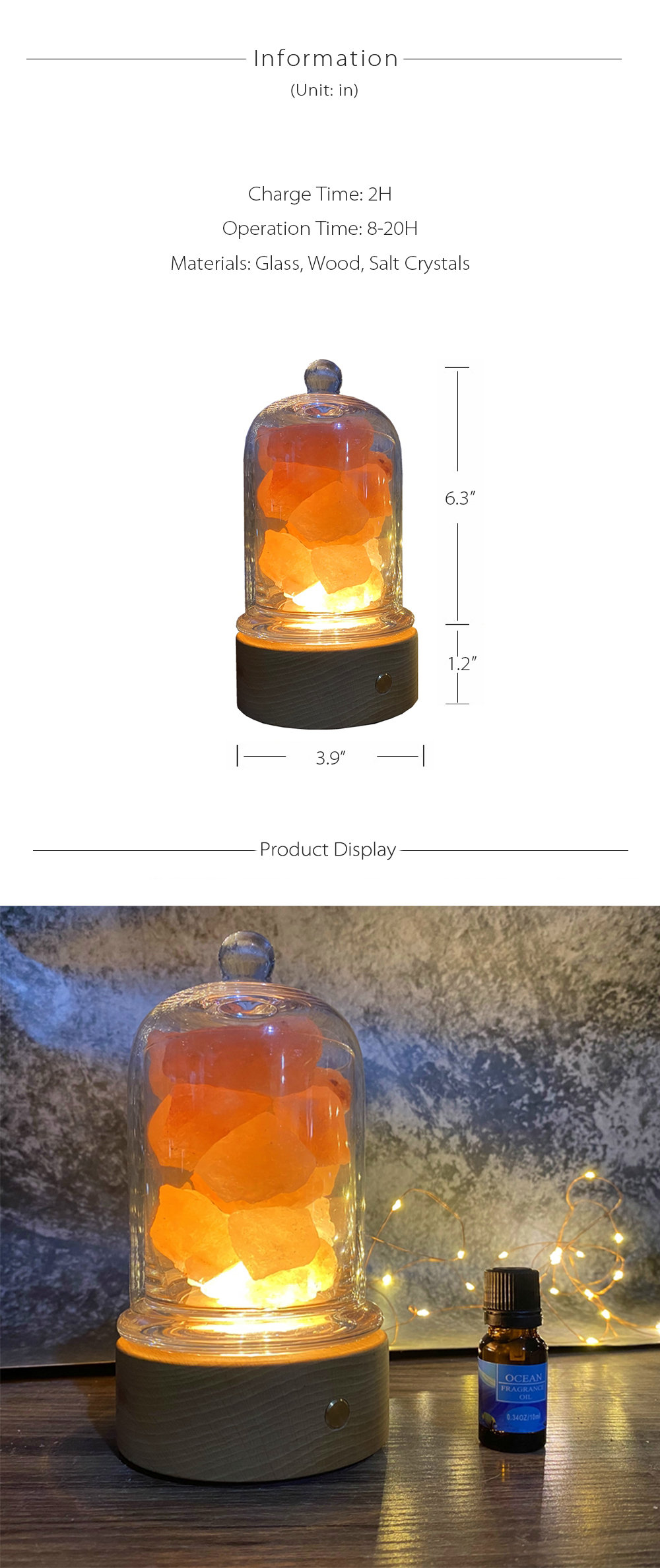 Himalayan Crystal Salt Lamp Clean your air and boost your mood!