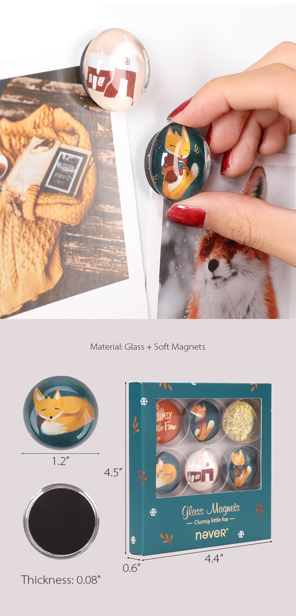 Charming Glass Magnets Set - ApolloBox