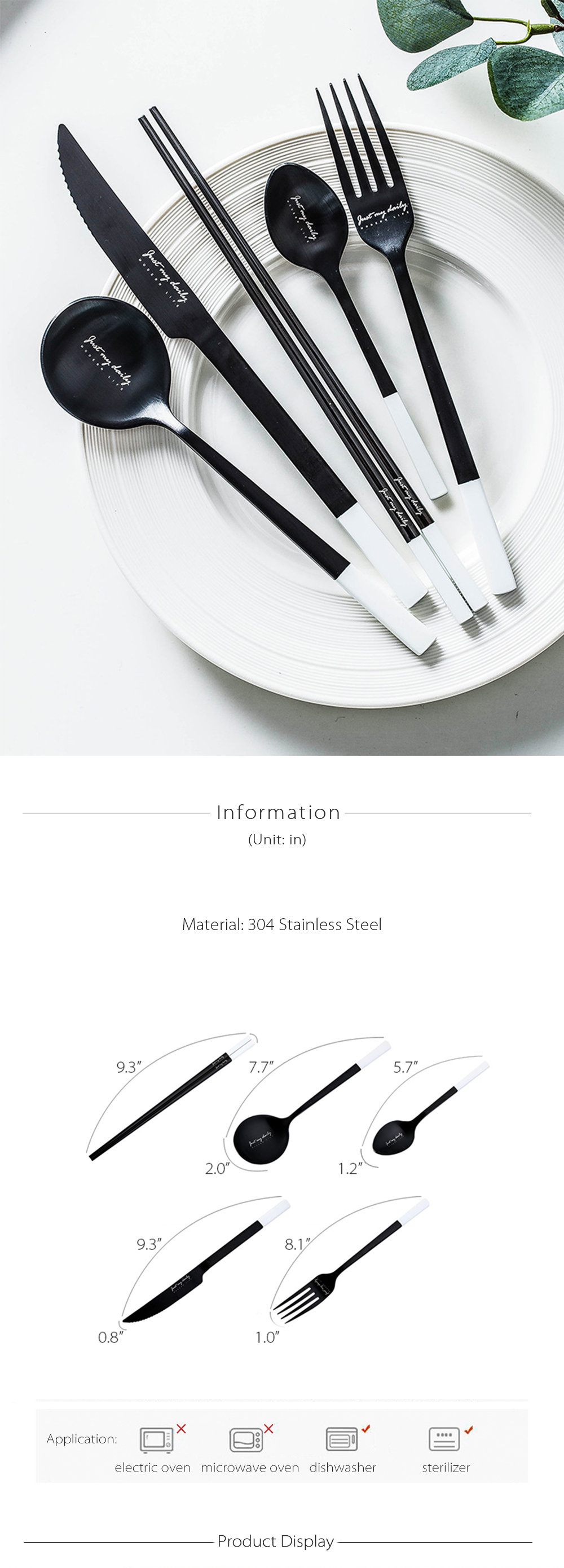 Modern Black Flatware from Apollo Box