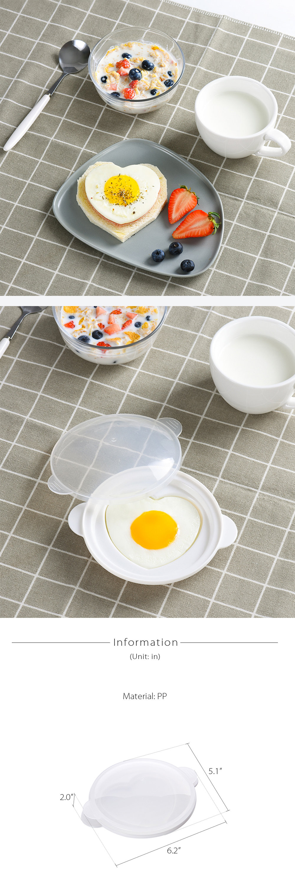 Heart Shaped Egg Mold - Microwave Safe - ApolloBox