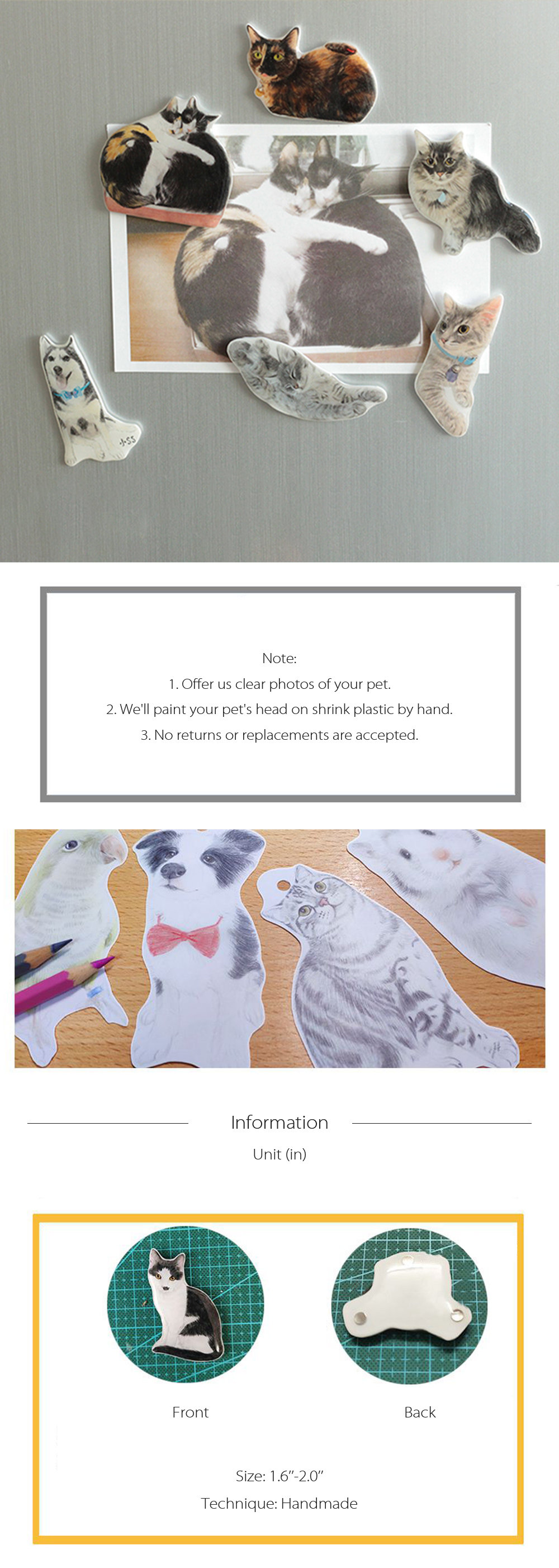 Custom 3D Fridge Magnet 4x6 Photo Gift fridge magnet Cutout of your Dog,  Cat, Minimalist 3D Child Photo cut out fridge Photo Gift