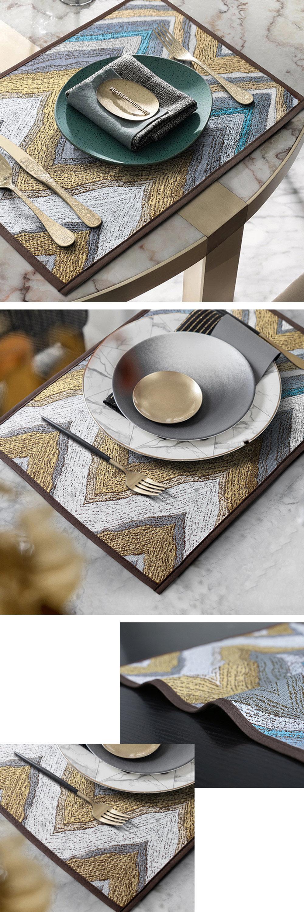 Golden Elegance Placemat - ApolloBox