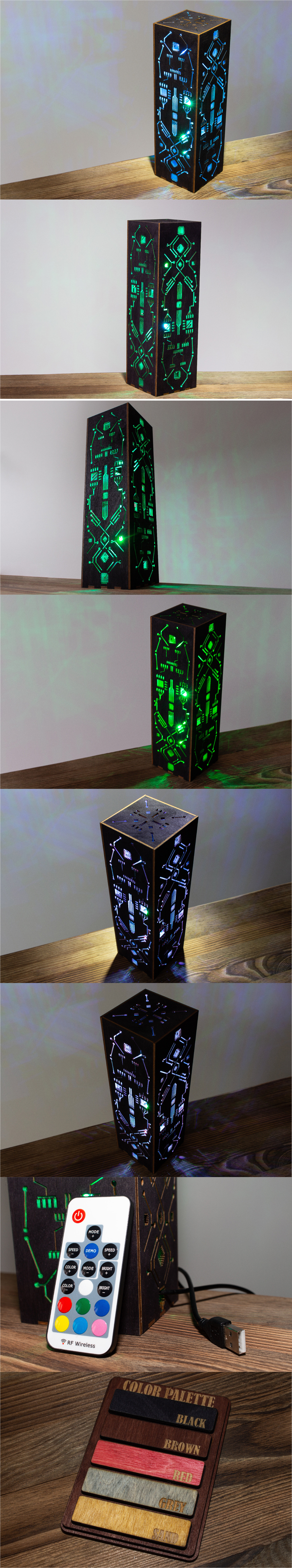 Cyberpunk Night Lamp Circuit Board Style Sci-Fi Contemporary Style LED Futuristic Lamp
