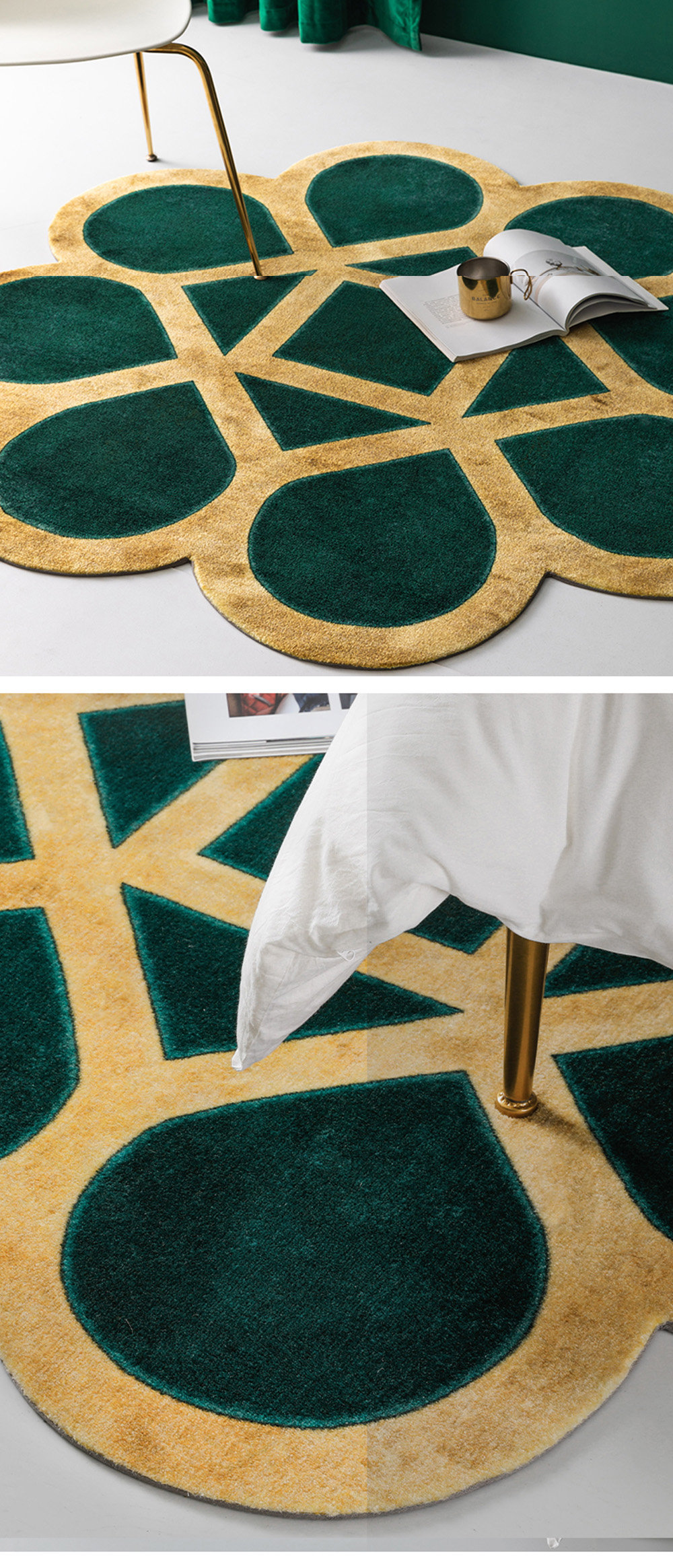 Green and Gold Rug - ApolloBox