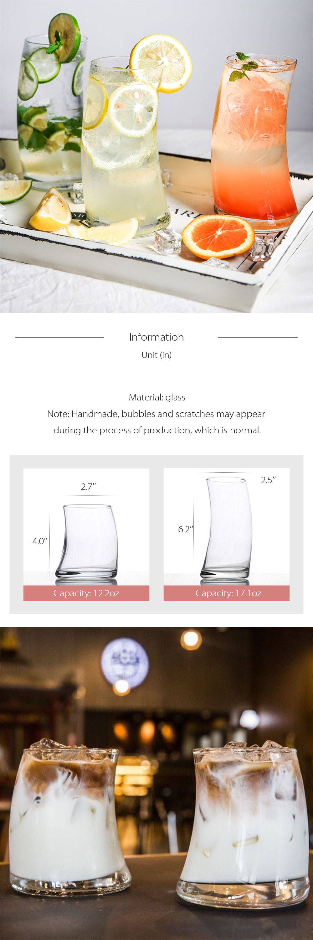 Curved Drinking Glass - ApolloBox