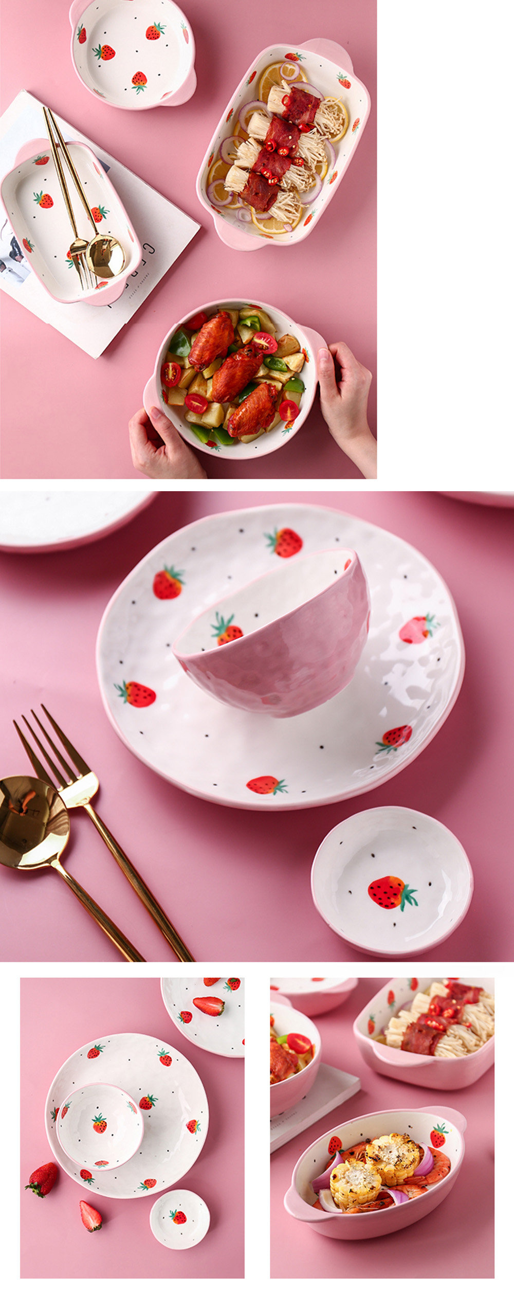 Strawberry dinnerware top