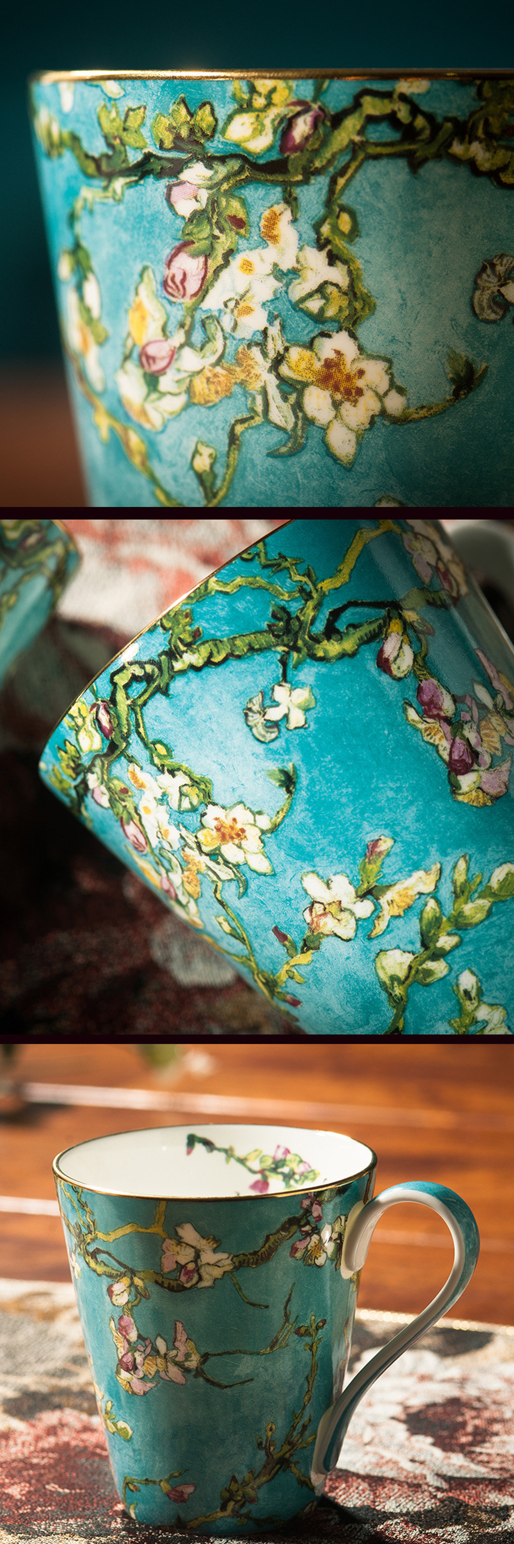 Elegant Blossom Glass Mugs