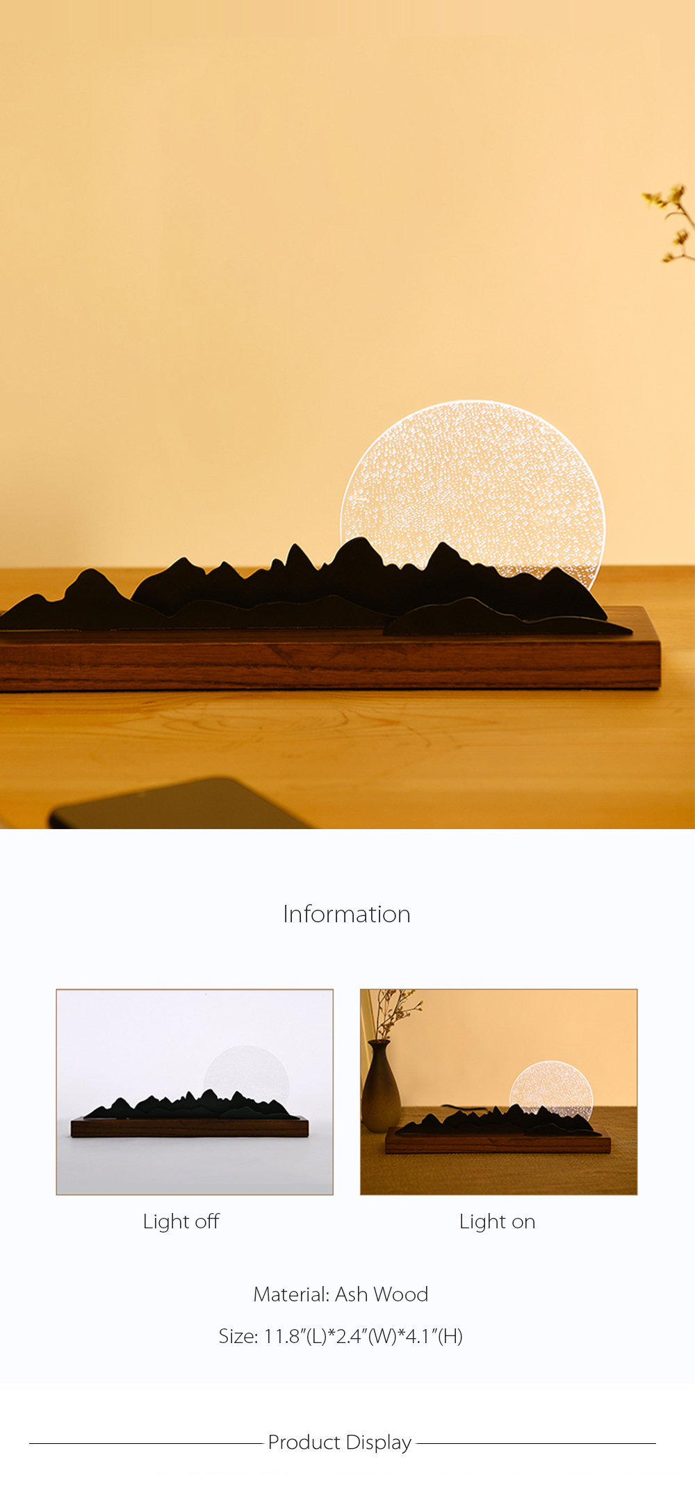 Mountain and Moon Night Light Shine The Right Light