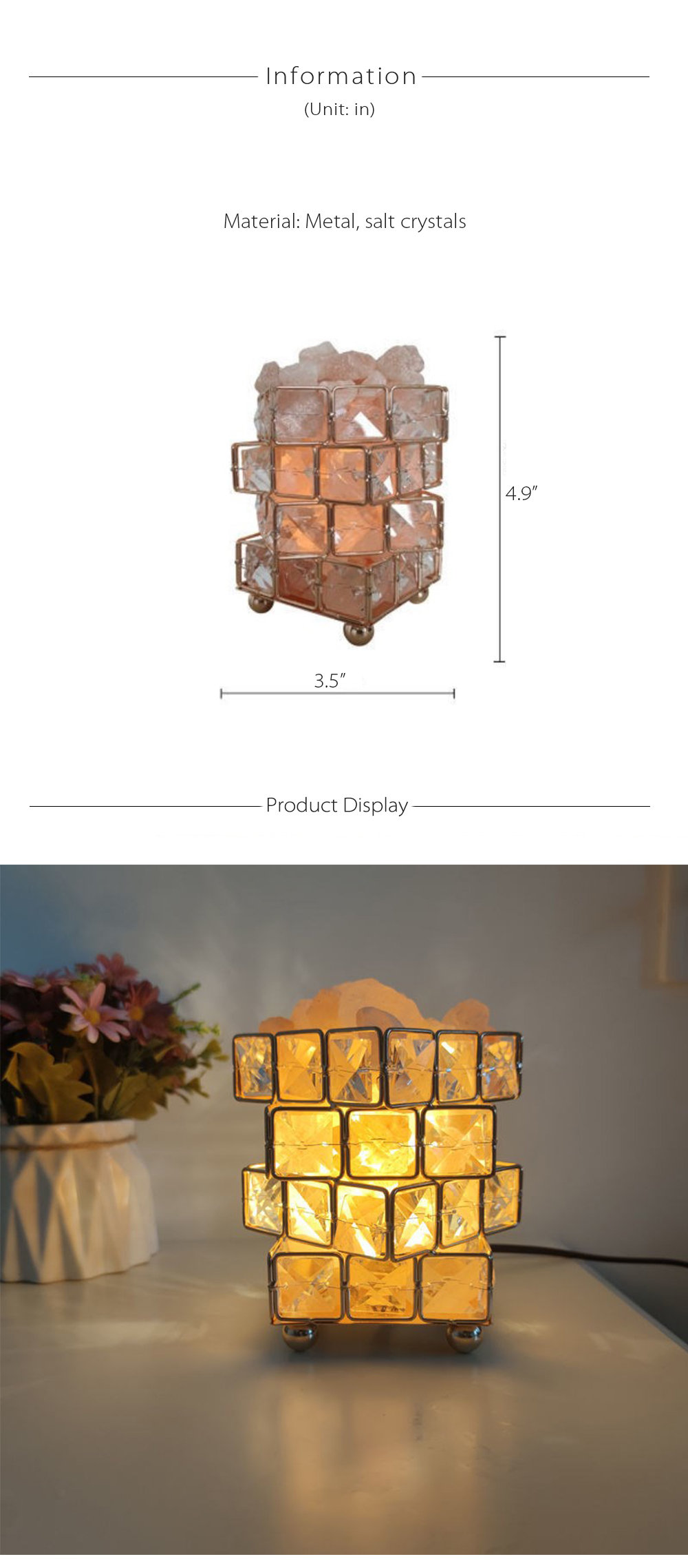 Salt Crystal Night Light Creative and Unique