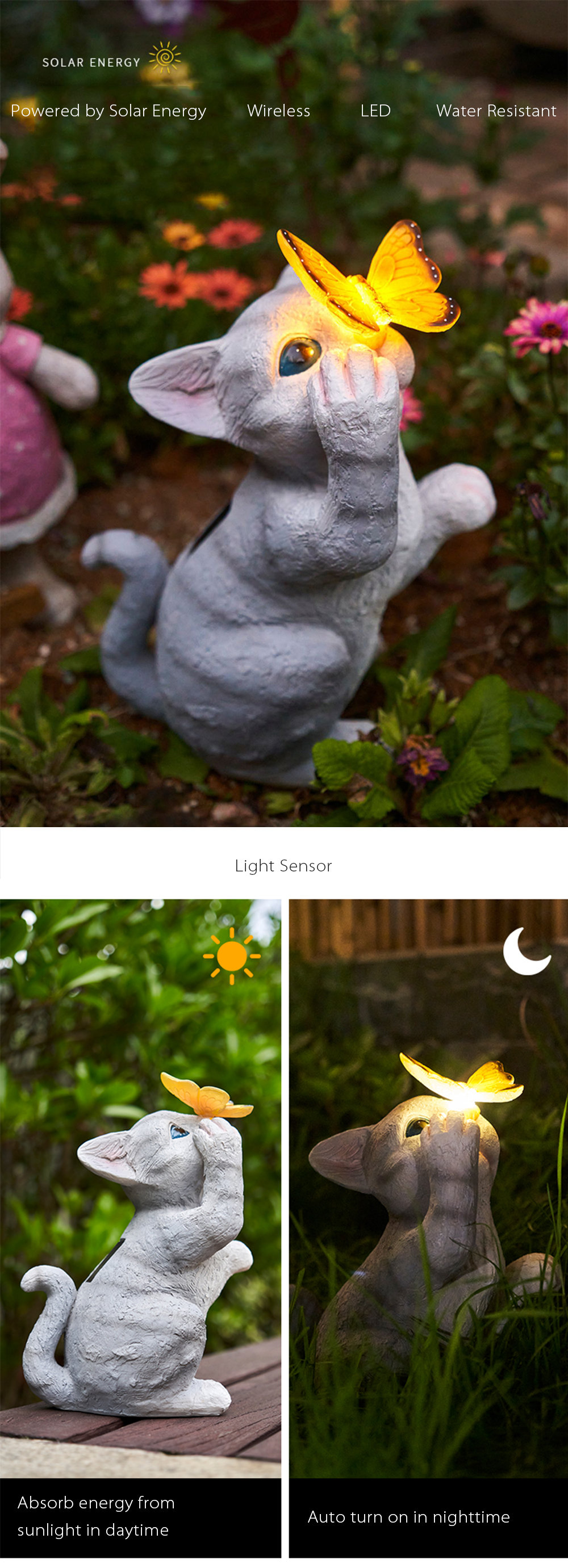 Cute Cat Solar Light - ApolloBox