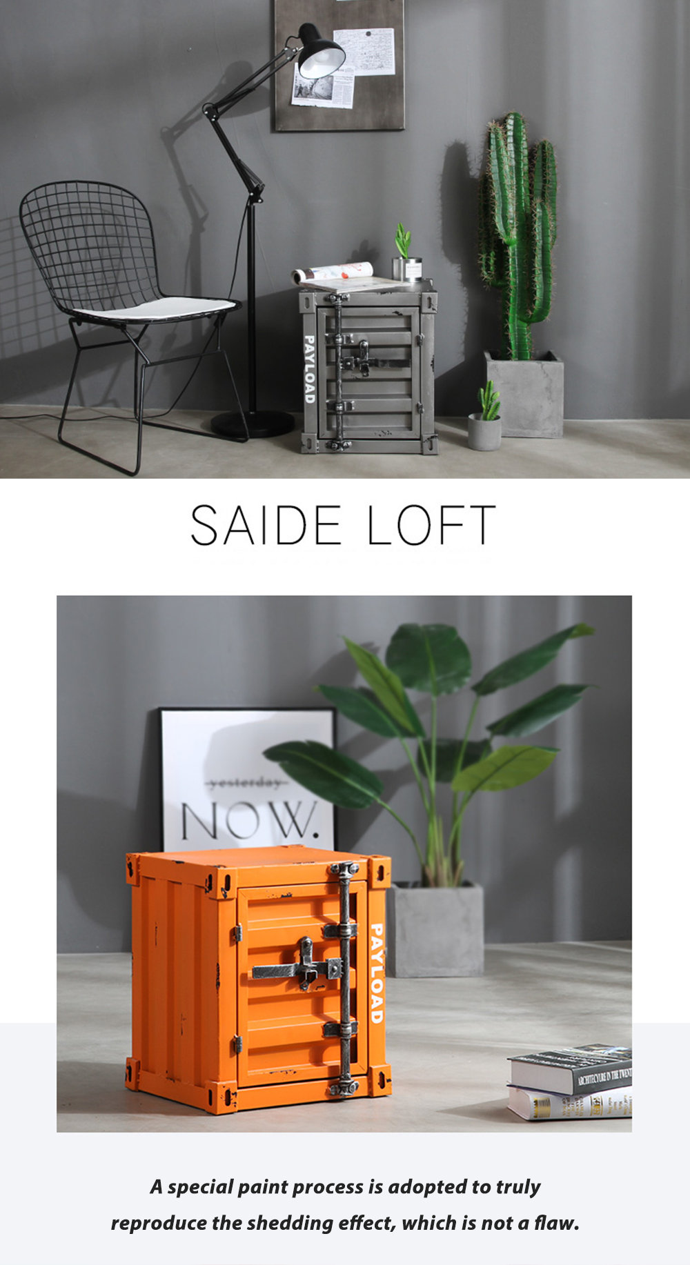 Container Style Side Table Mail Room Style 