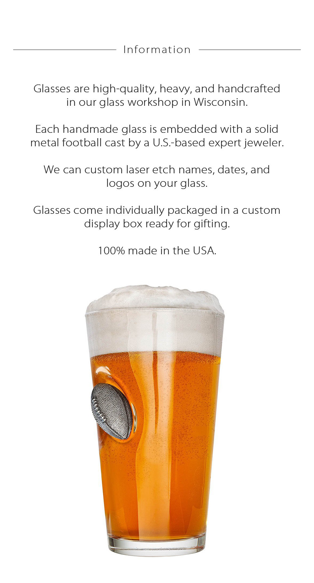 BenShot Pint Glass with Real Golf Ball - 16oz | Made in the USA