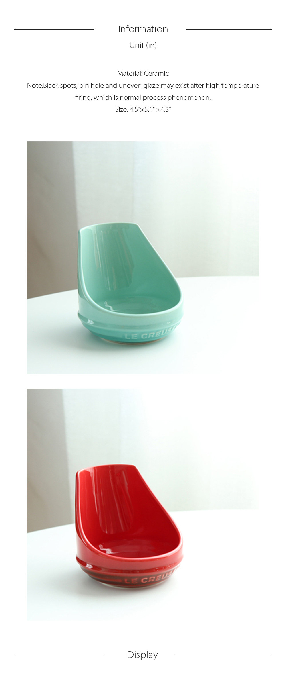 Ceramic Spoon Holder - Red - Blue from Apollo Box