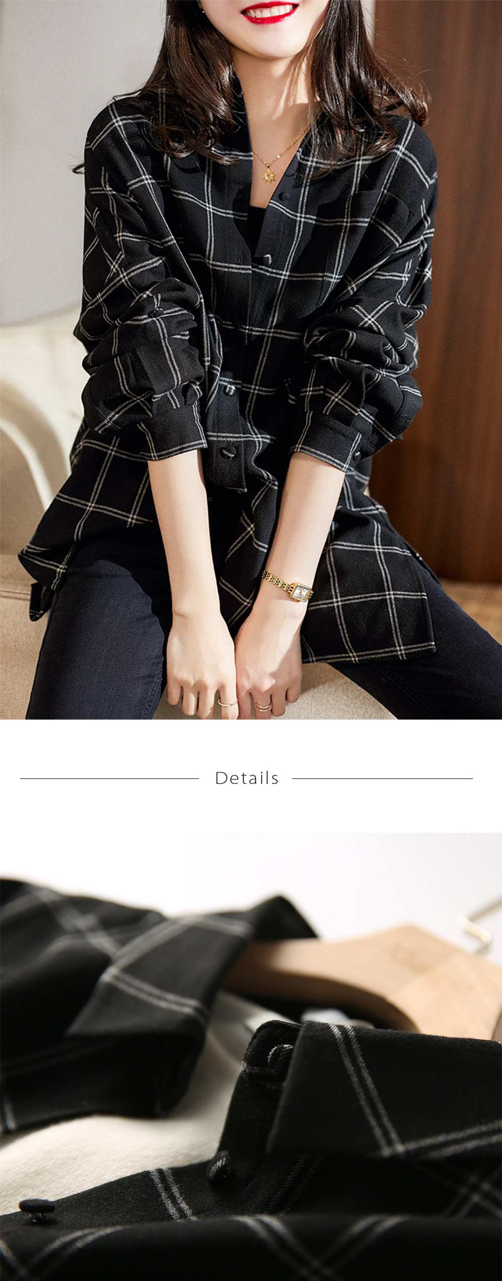 Black And White Plaid Shirt - ApolloBox