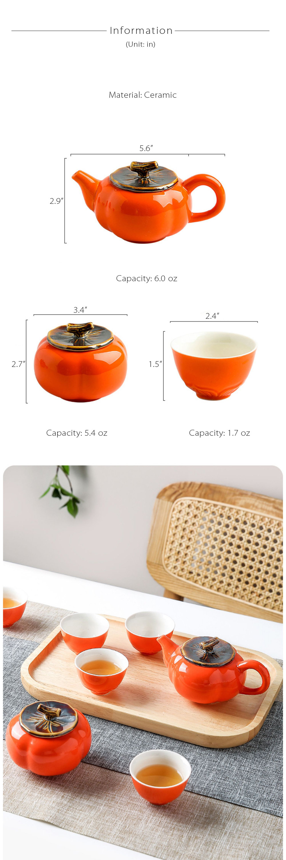 Persimmon Inspired Tea Set - ApolloBox